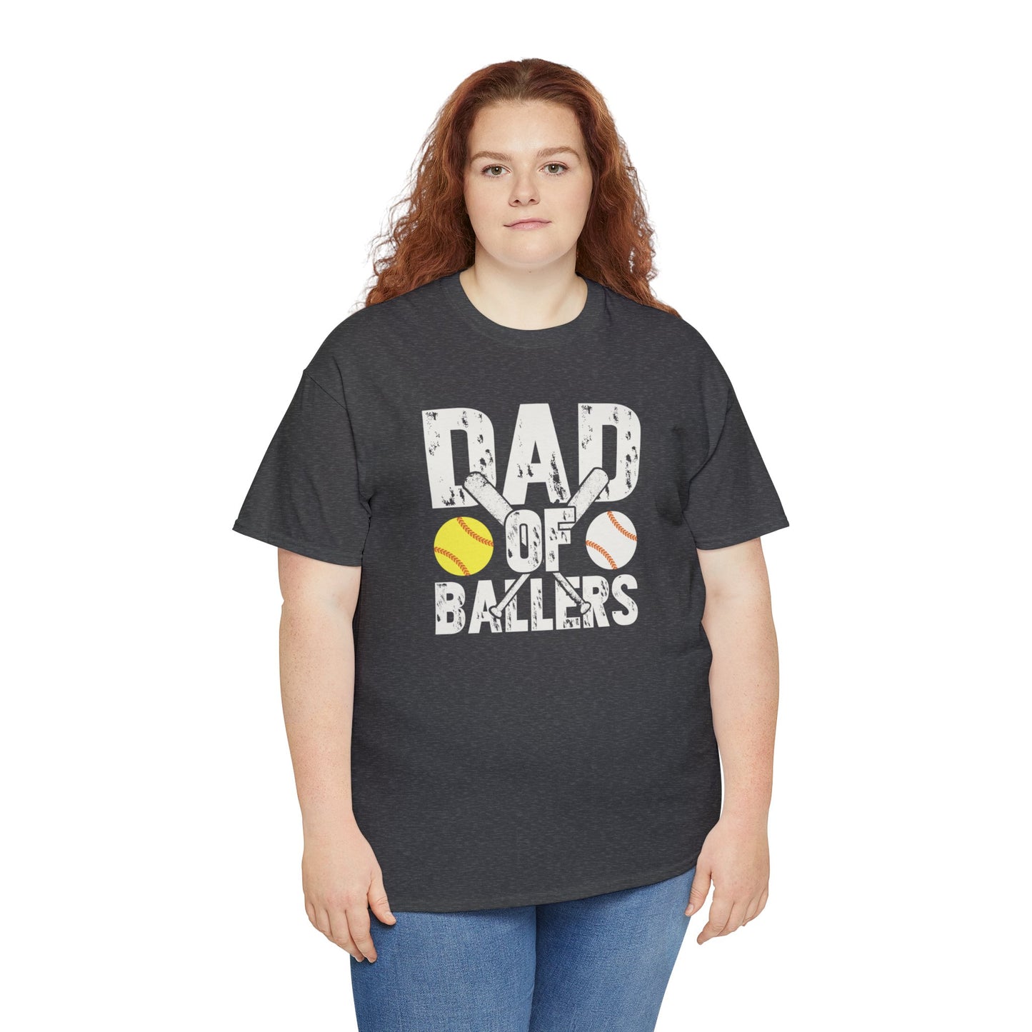 Dad of Ballers baseball shirt Unisex Heavy Cotton Tee