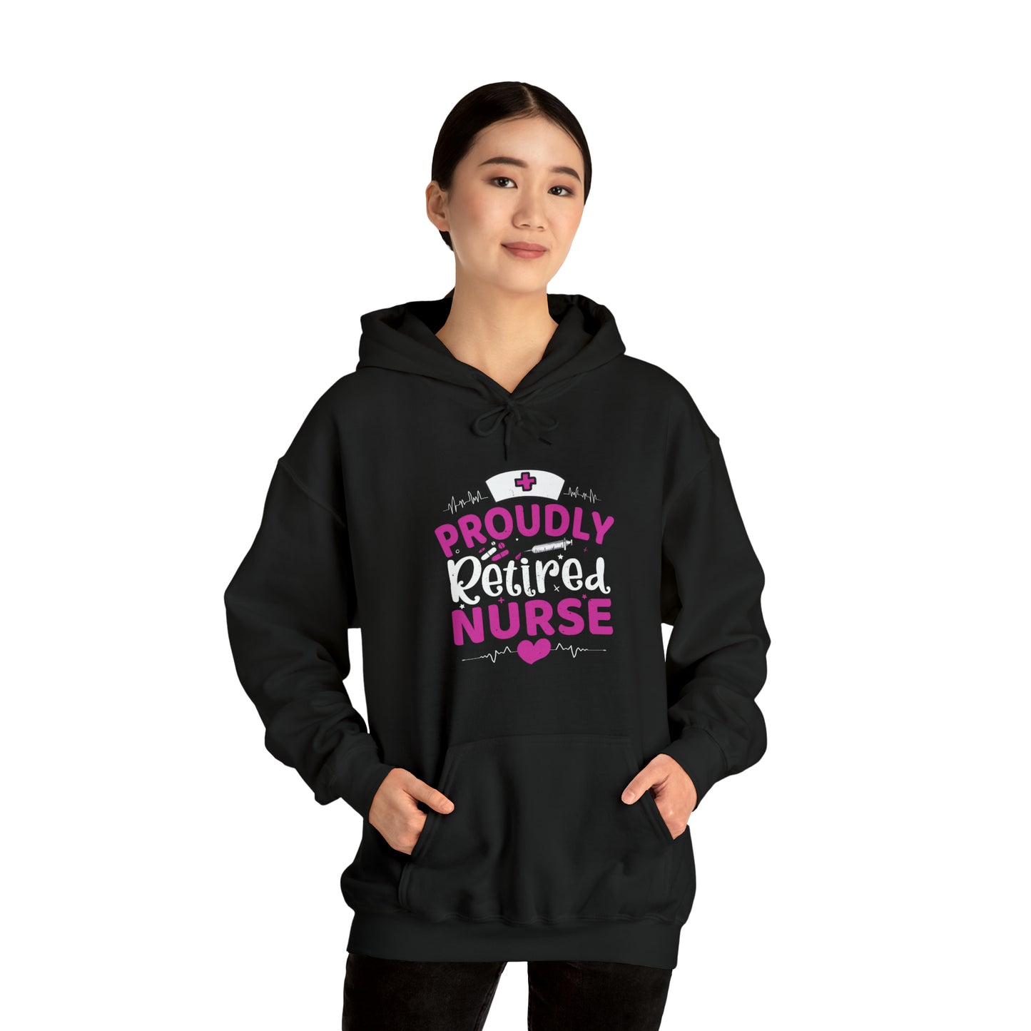 Proudly Retired Nurse Unisex Heavy Blend™ Hooded Sweatshirt