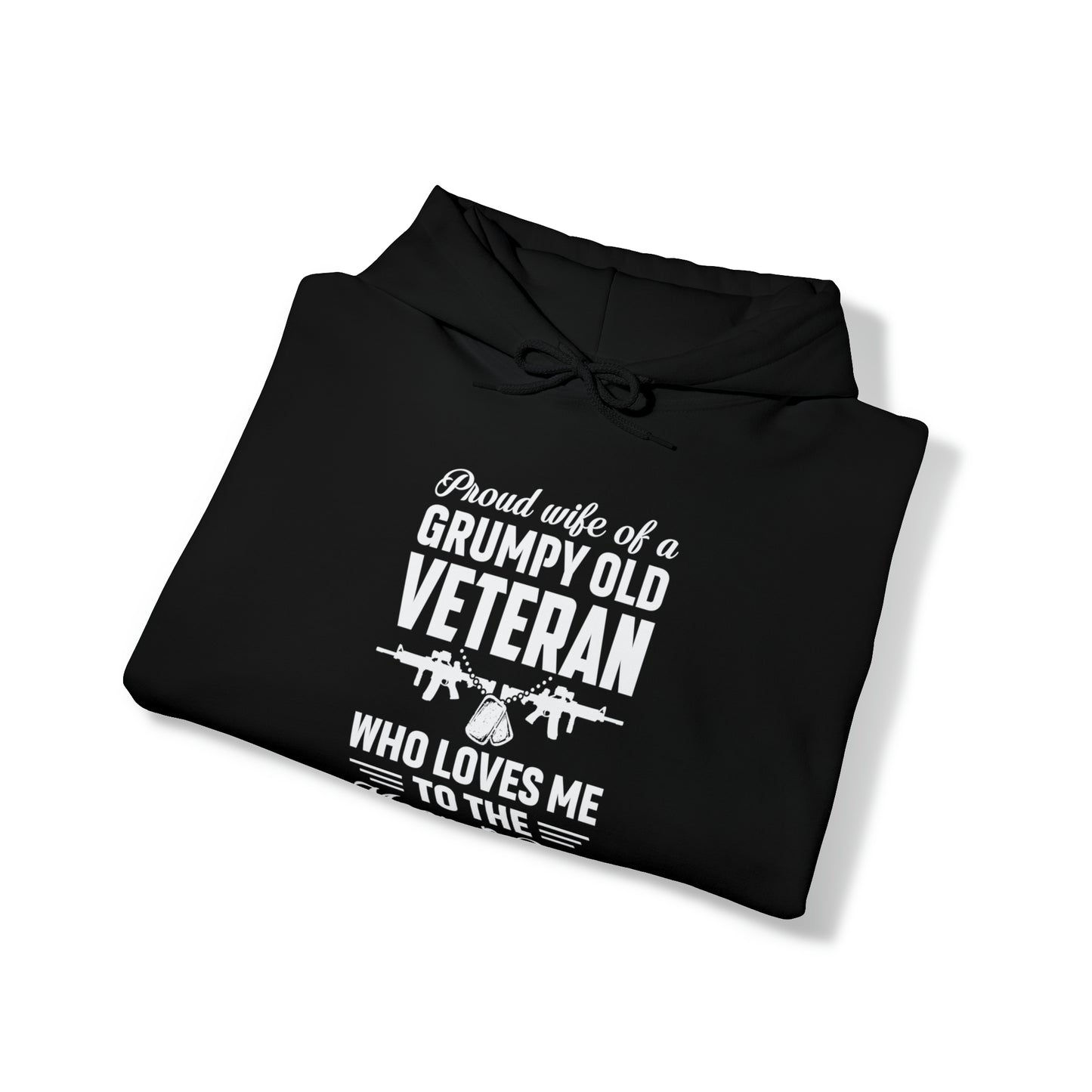 Proud Wife Grumpy Veteran Unisex Heavy Blend™ Hooded Sweatshirt