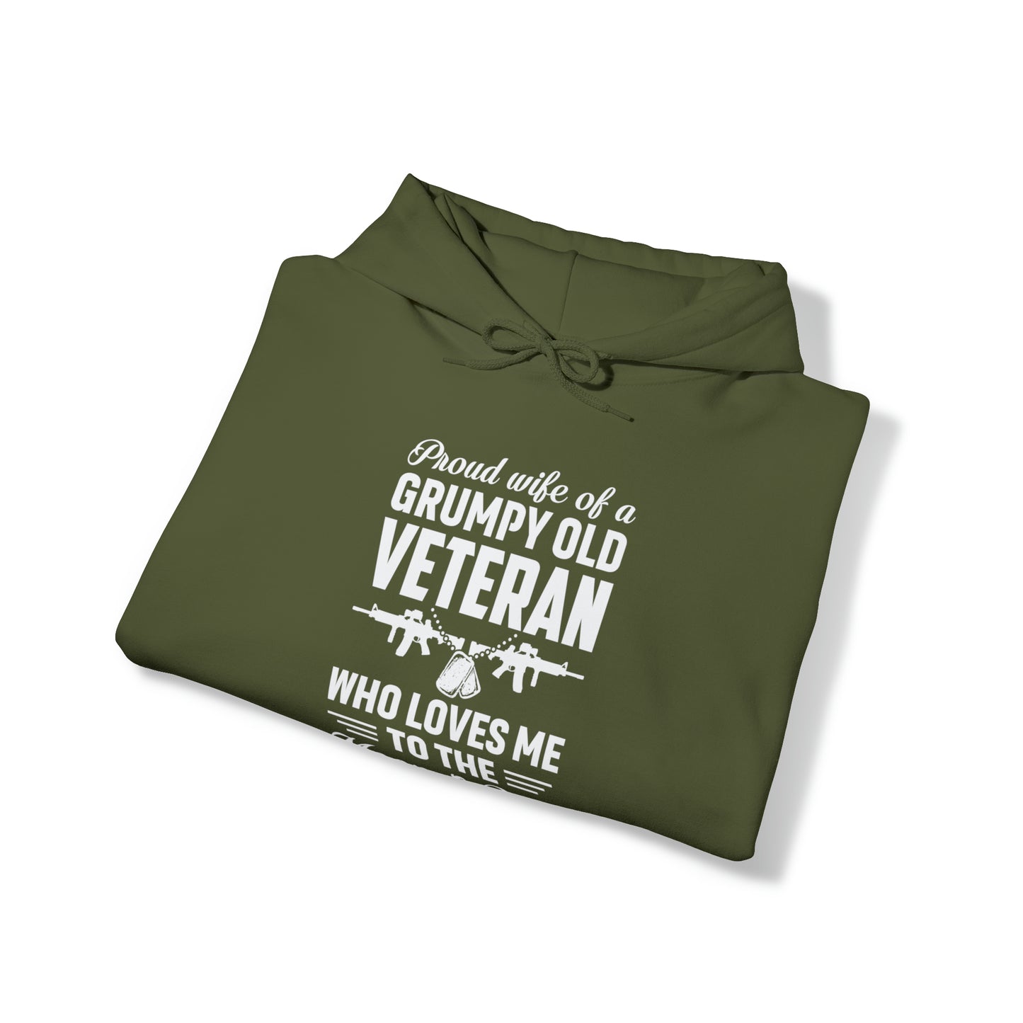Proud Wife Grumpy Veteran Unisex Heavy Blend™ Hooded Sweatshirt