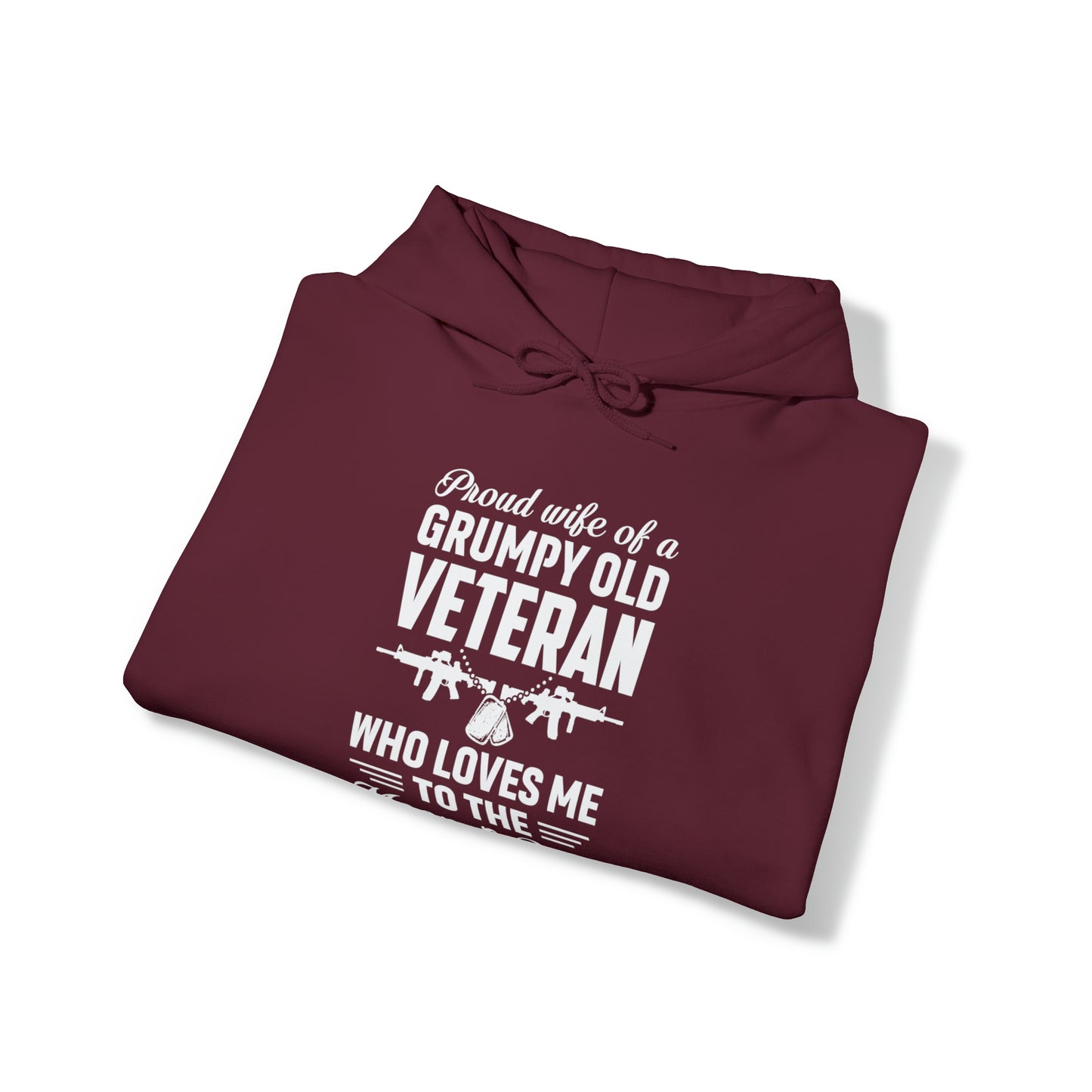 Proud Wife Grumpy Veteran Unisex Heavy Blend™ Hooded Sweatshirt