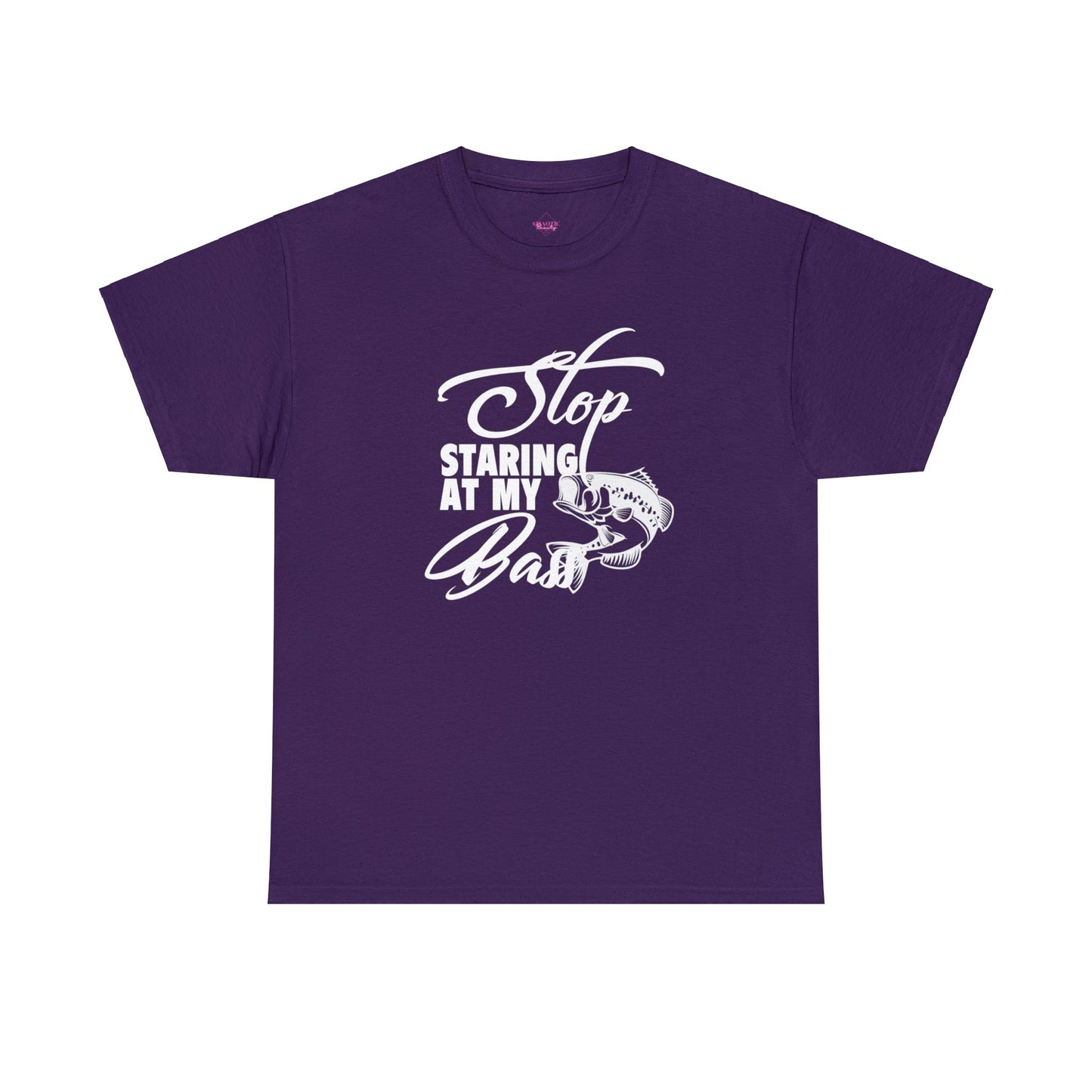 Stop Staring At My Bass Unisex Heavy Cotton Tee