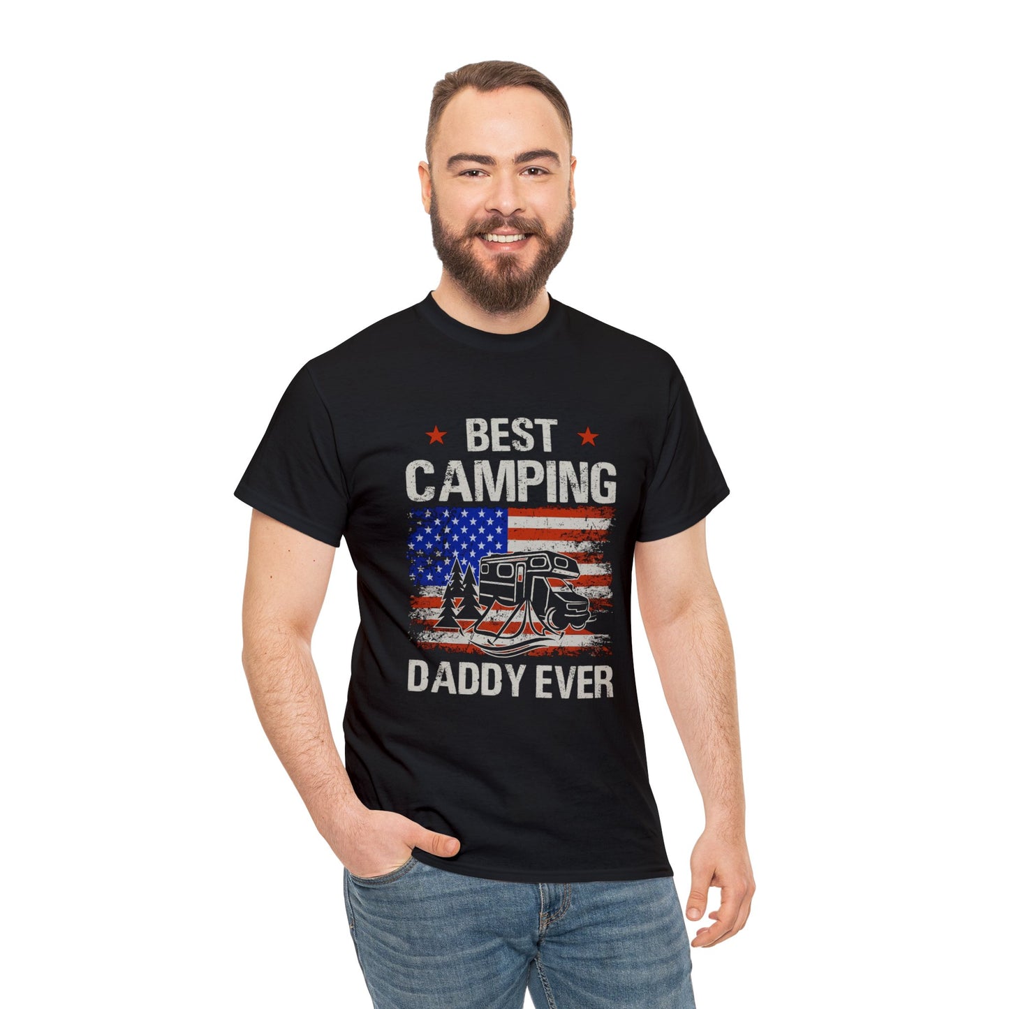 Best Camping Dad Ever Unisex Heavy Cotton Tee