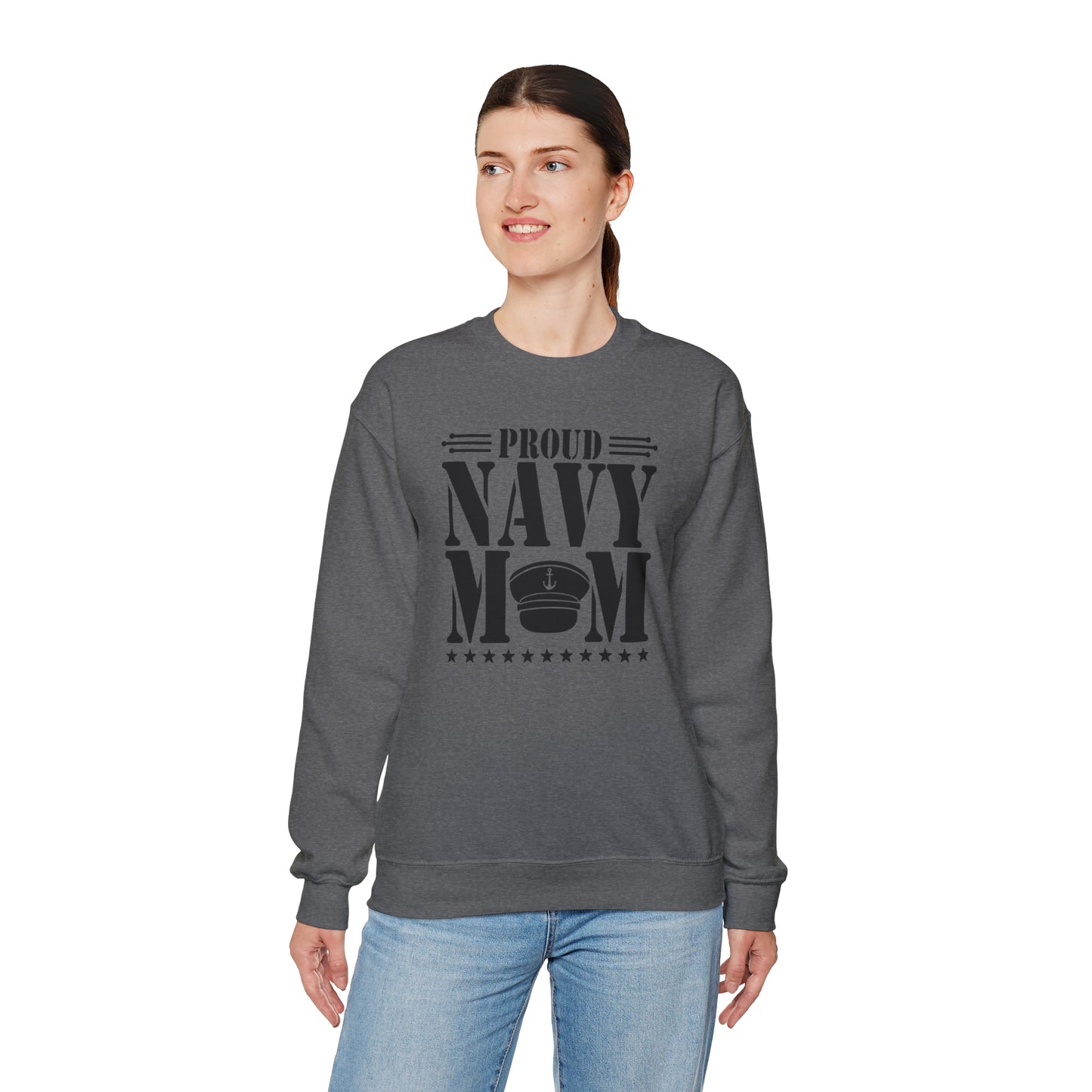 Proud Navy MOM Unisex Heavy Blend™ Crewneck Sweatshirt