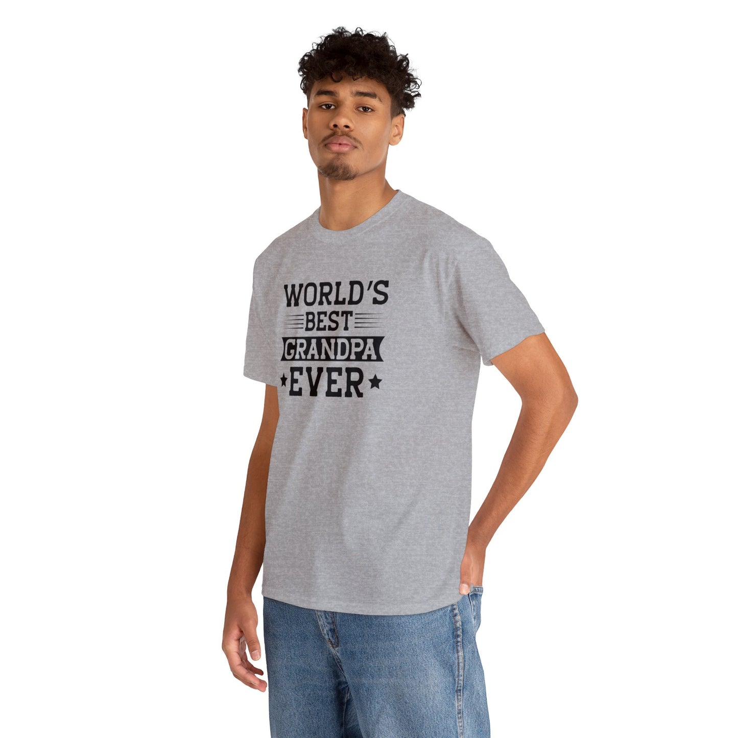 World's Best Grandpa Ever Unisex Heavy Cotton Tee