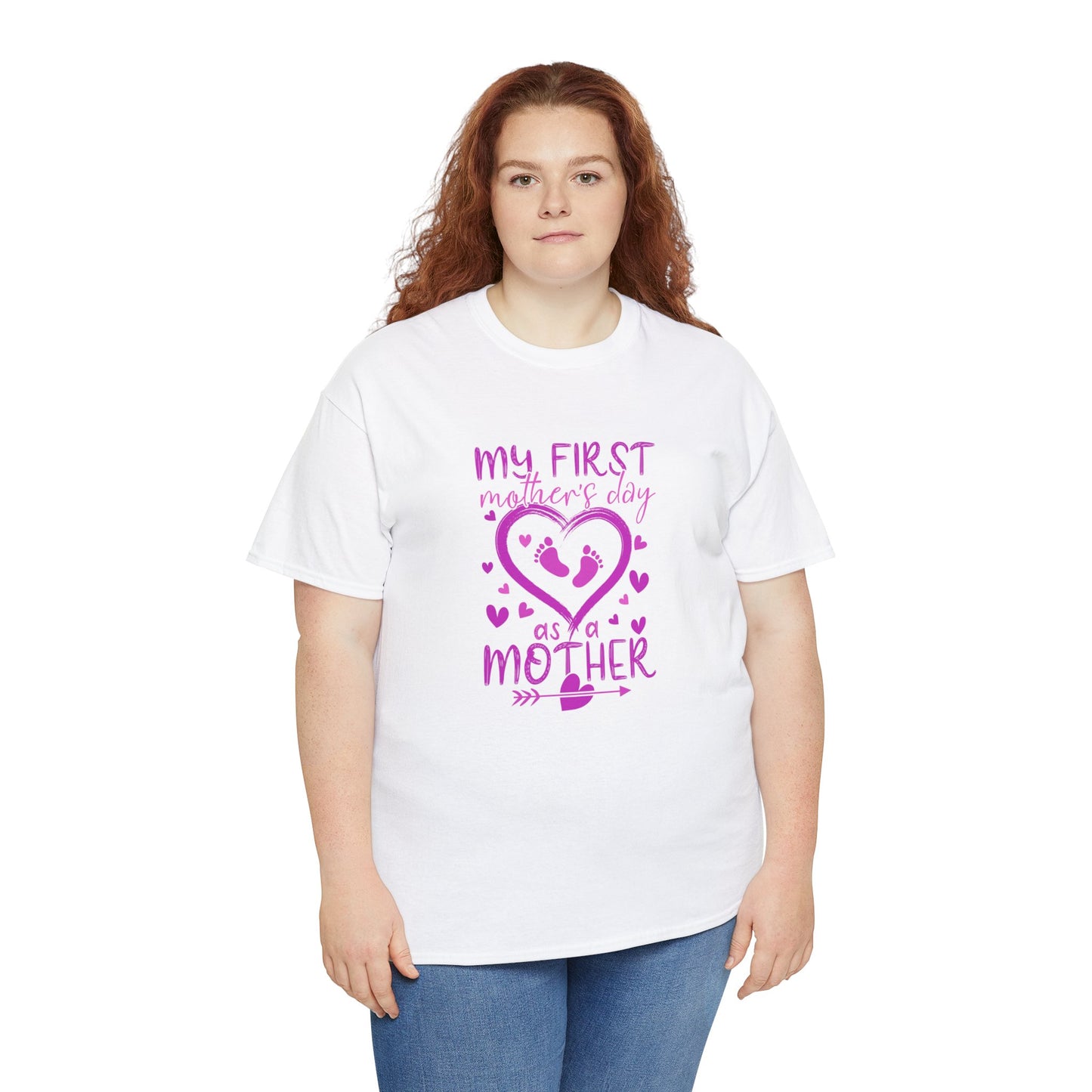 My 1st Mothers Day as a Mom Pink Unisex Heavy Cotton Tee