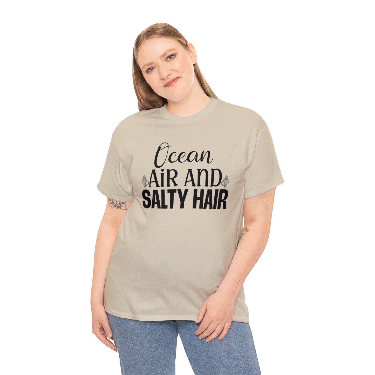 Ocean Air and Salty Hair Unisex Heavy Cotton Tee