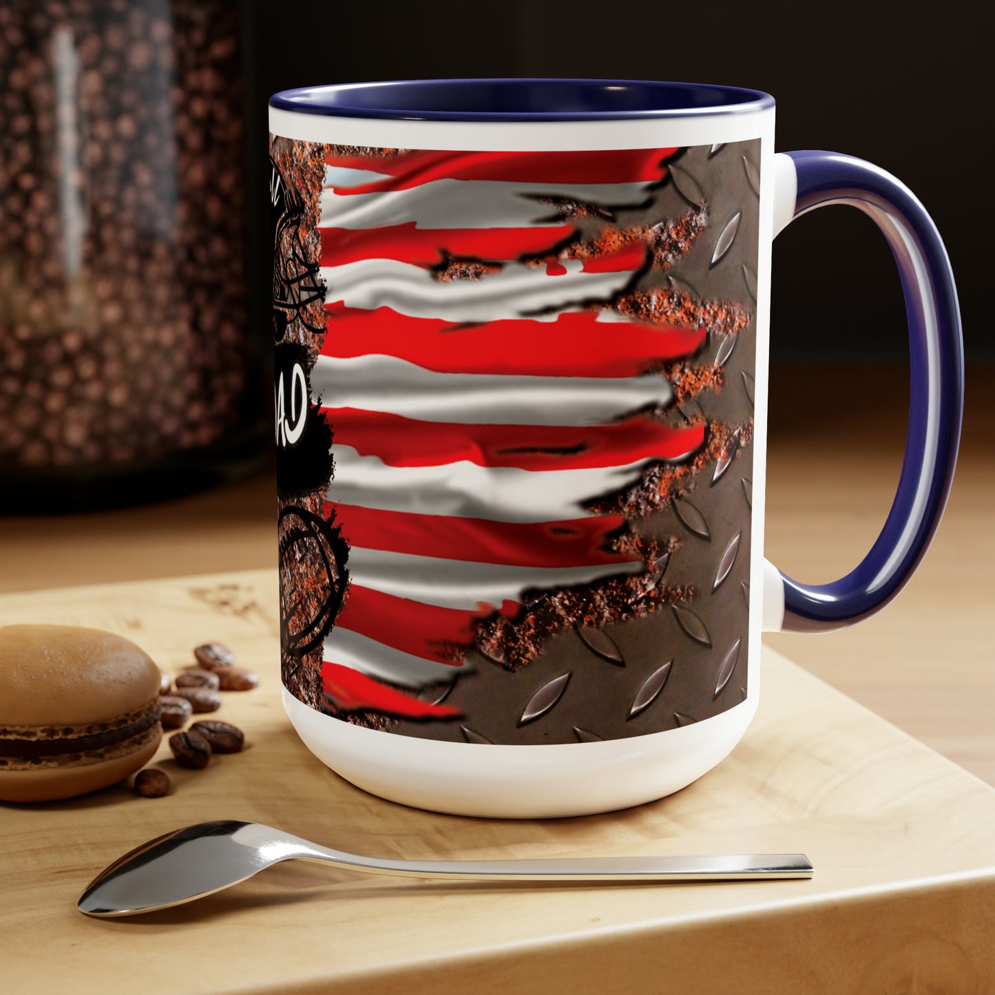 Football Dad Two-Tone Coffee Mugs, 15oz