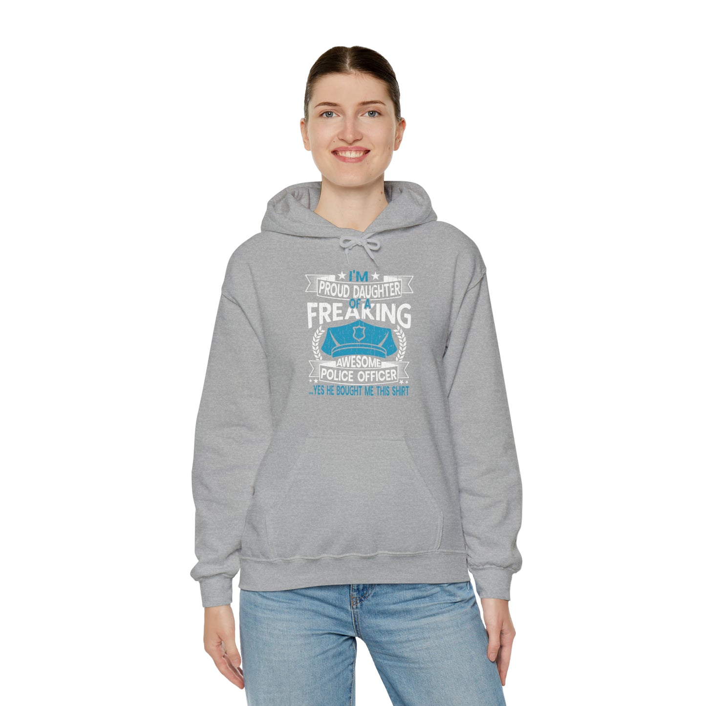 Proud Daughter of Freakin Awesome Police Officer Unisex Heavy Blend™ Hooded Sweatshirt