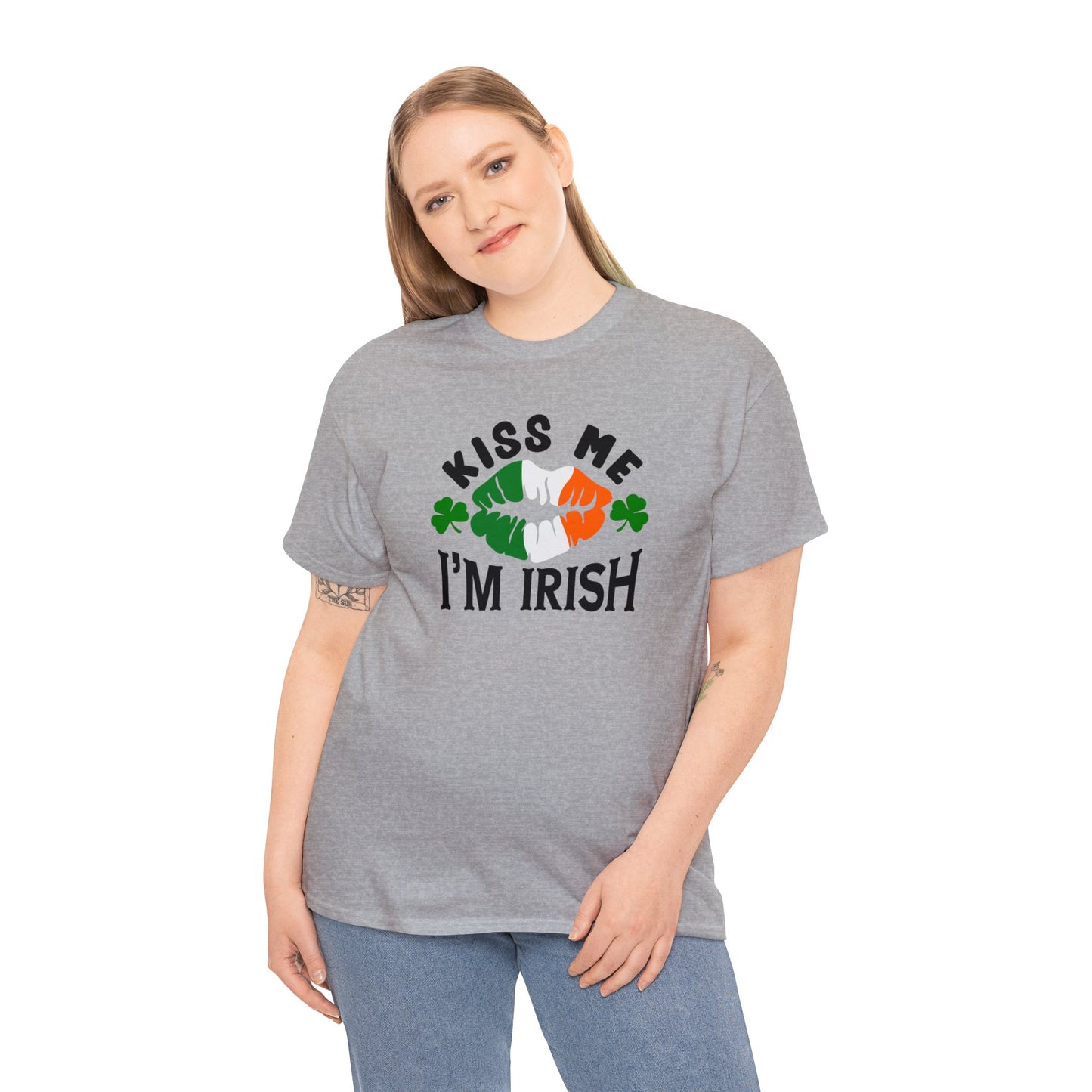 Kiss Me Im Irish St Patricks Day Unisex Heavy Cotton Tee