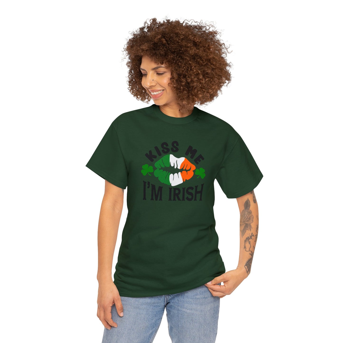 Kiss Me Im Irish St Patricks Day Unisex Heavy Cotton Tee