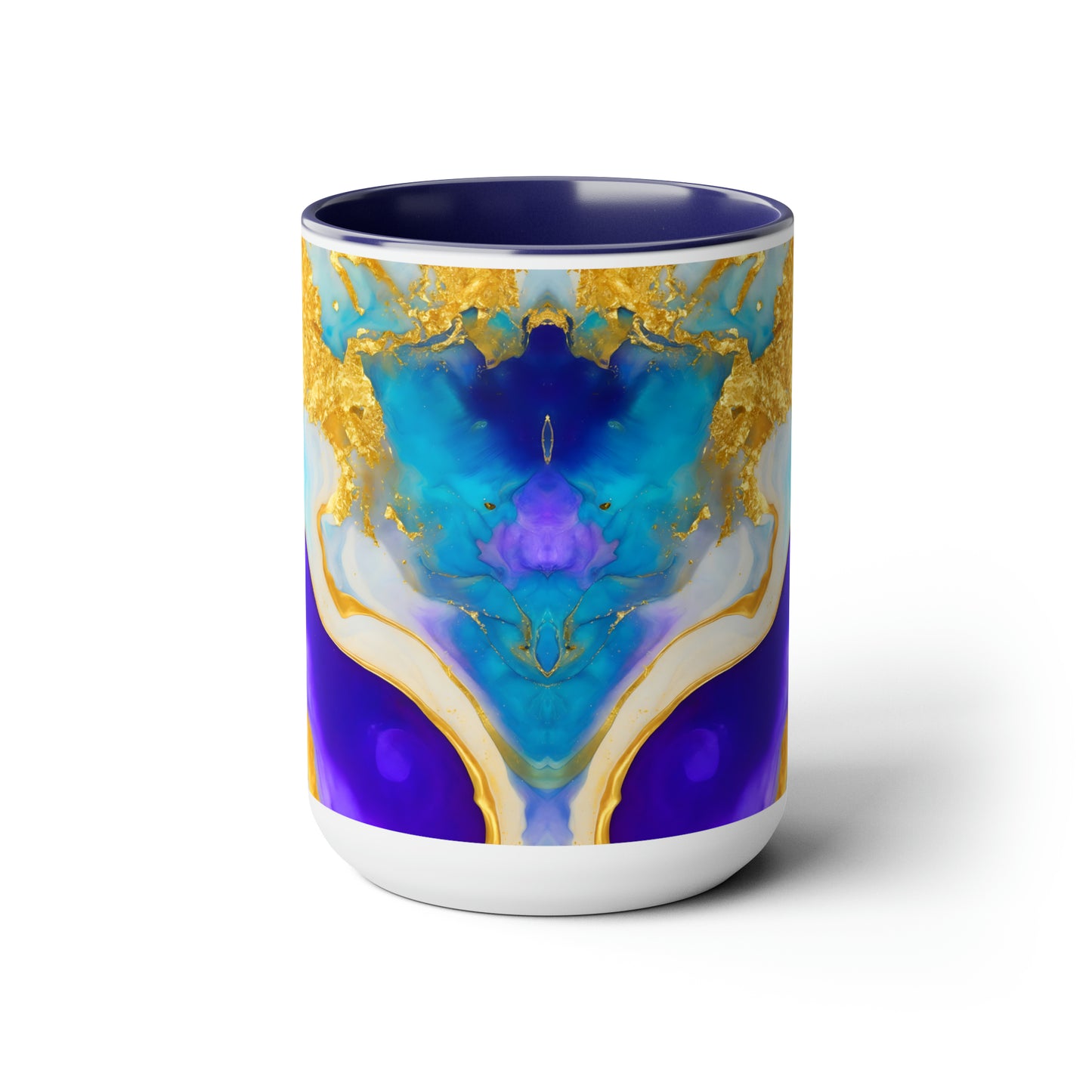 Blue Marble Two-Tone Coffee Mugs, 15oz