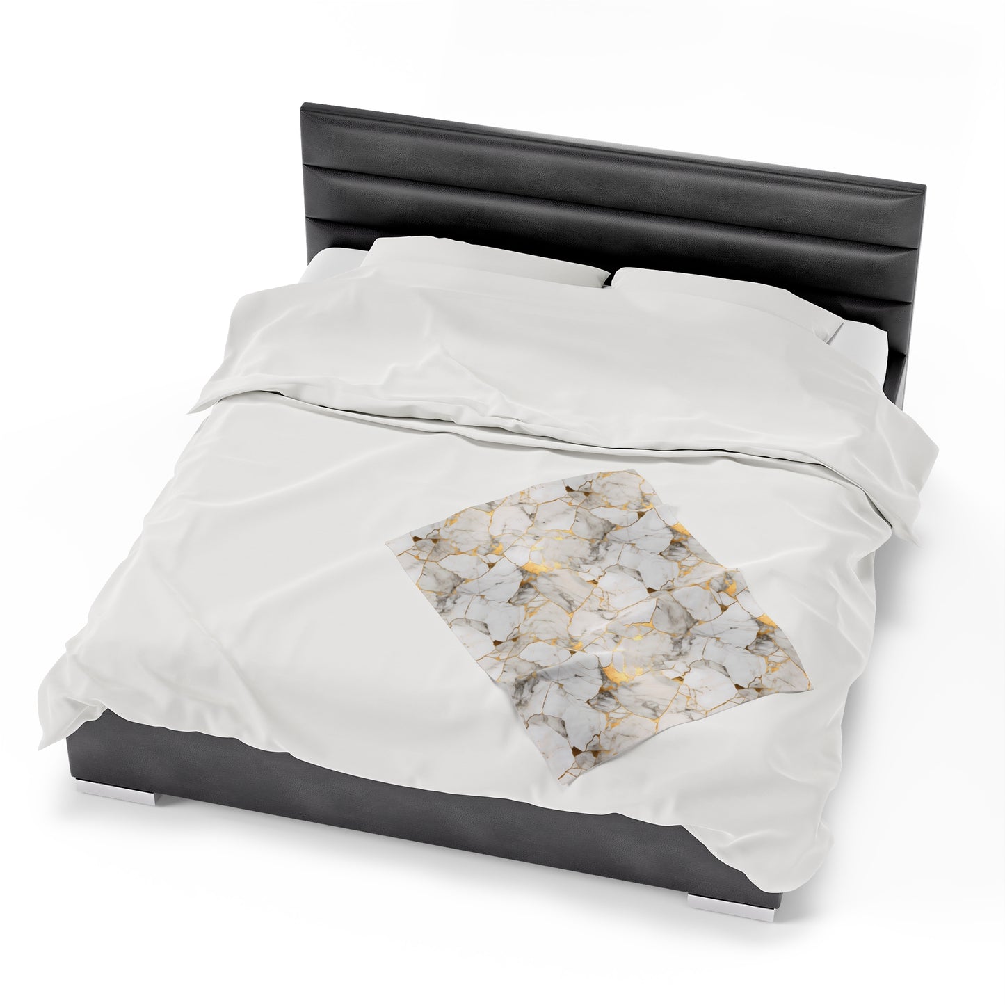 White & Gold Marble Velveteen Plush Blanket