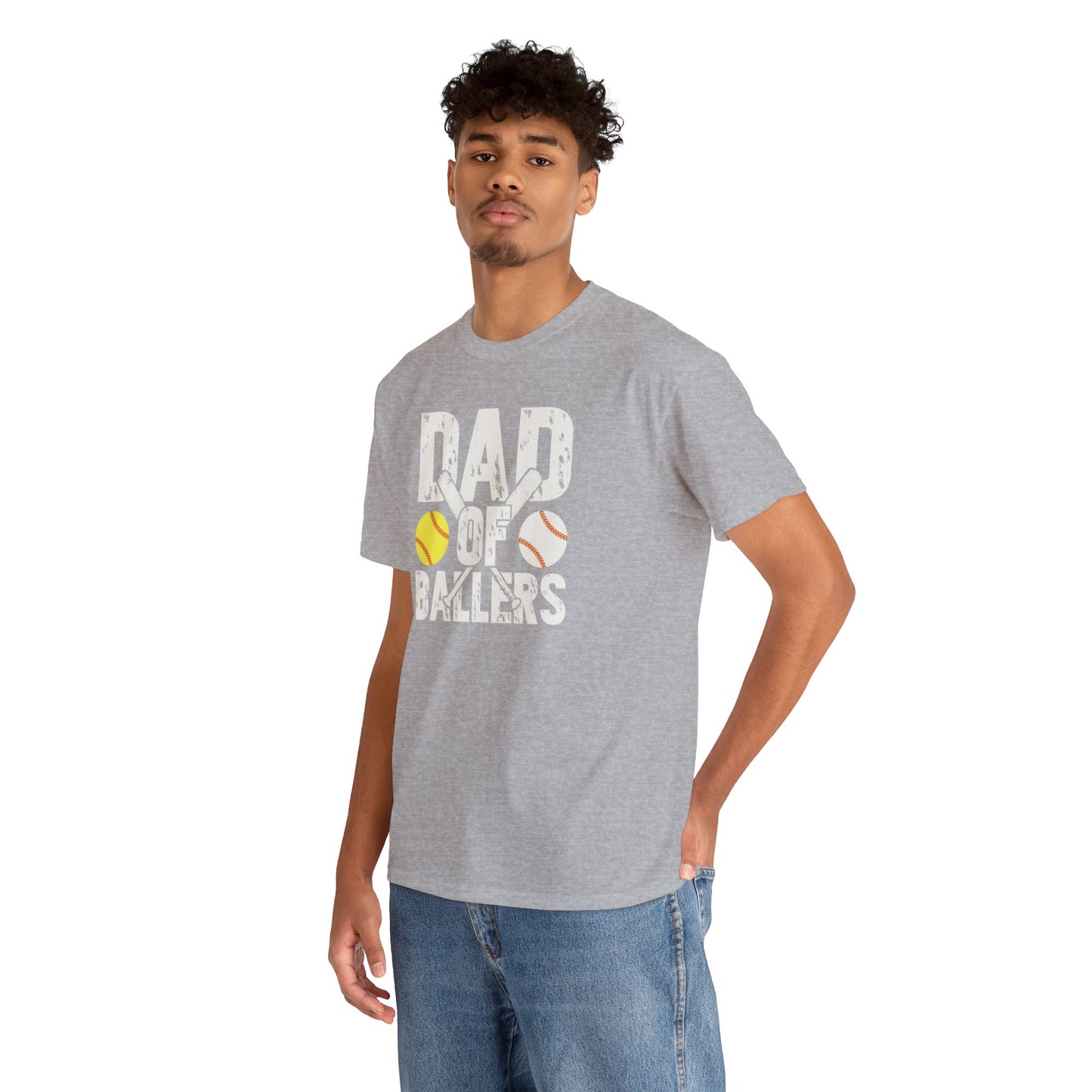 Dad of Ballers baseball shirt Unisex Heavy Cotton Tee
