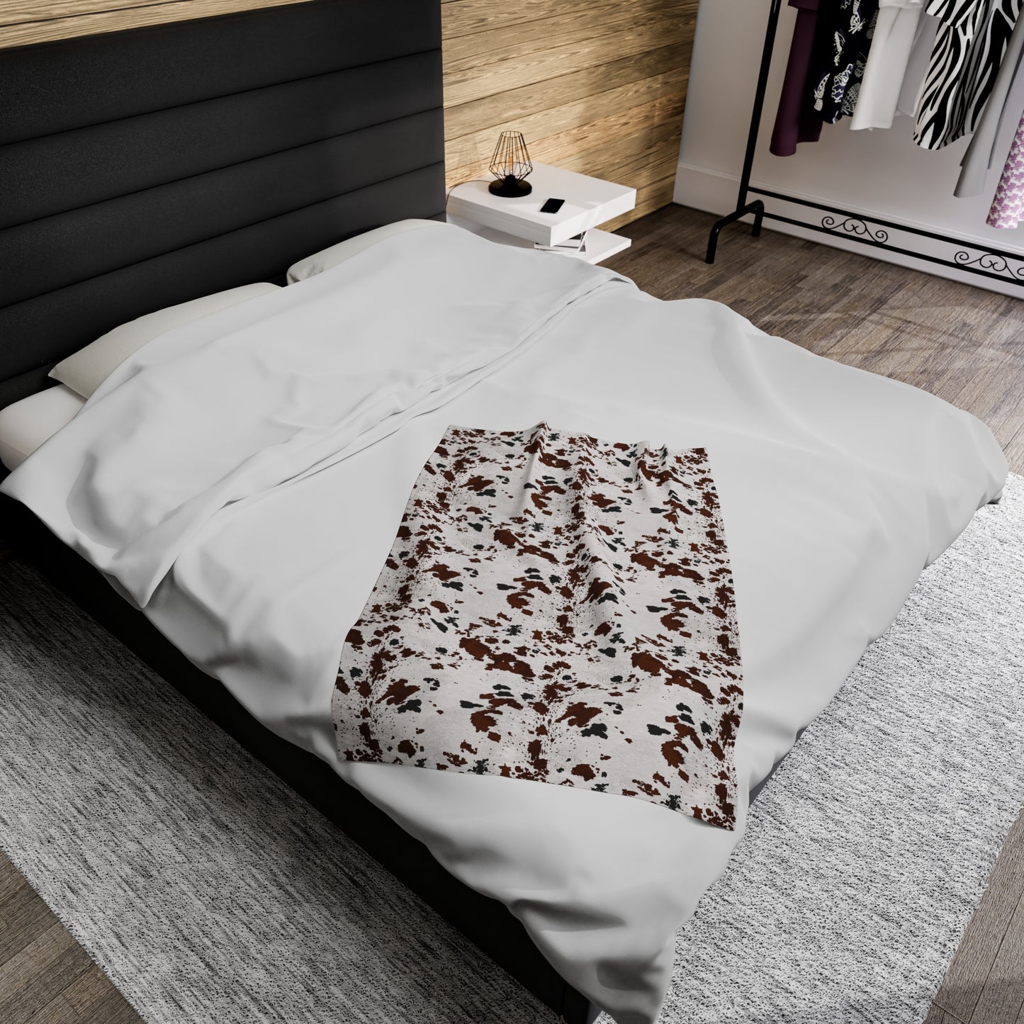 Cowhide print Velveteen Plush Blanket