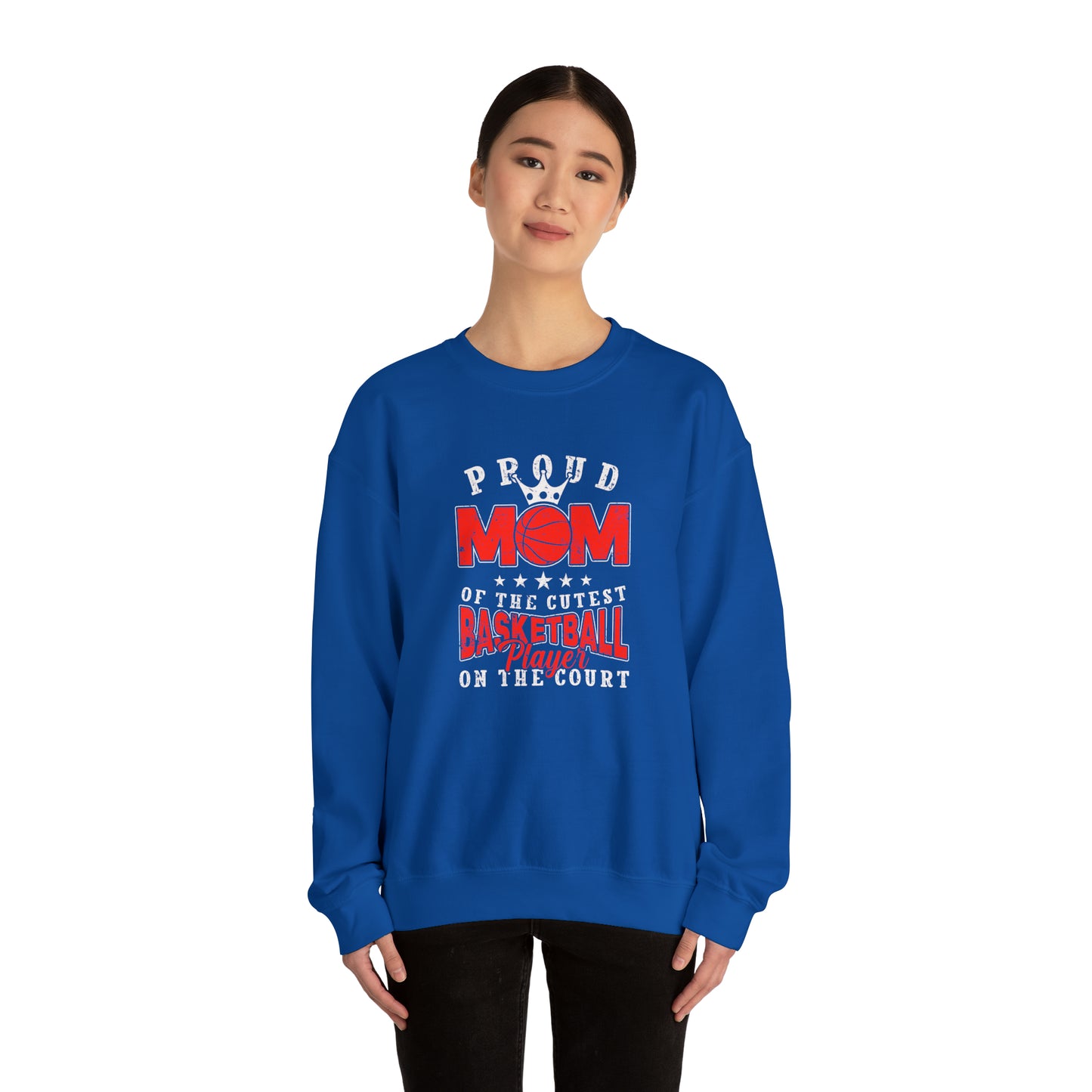 Proud Basketball MOM Unisex Heavy Blend™ Crewneck Sweatshirt