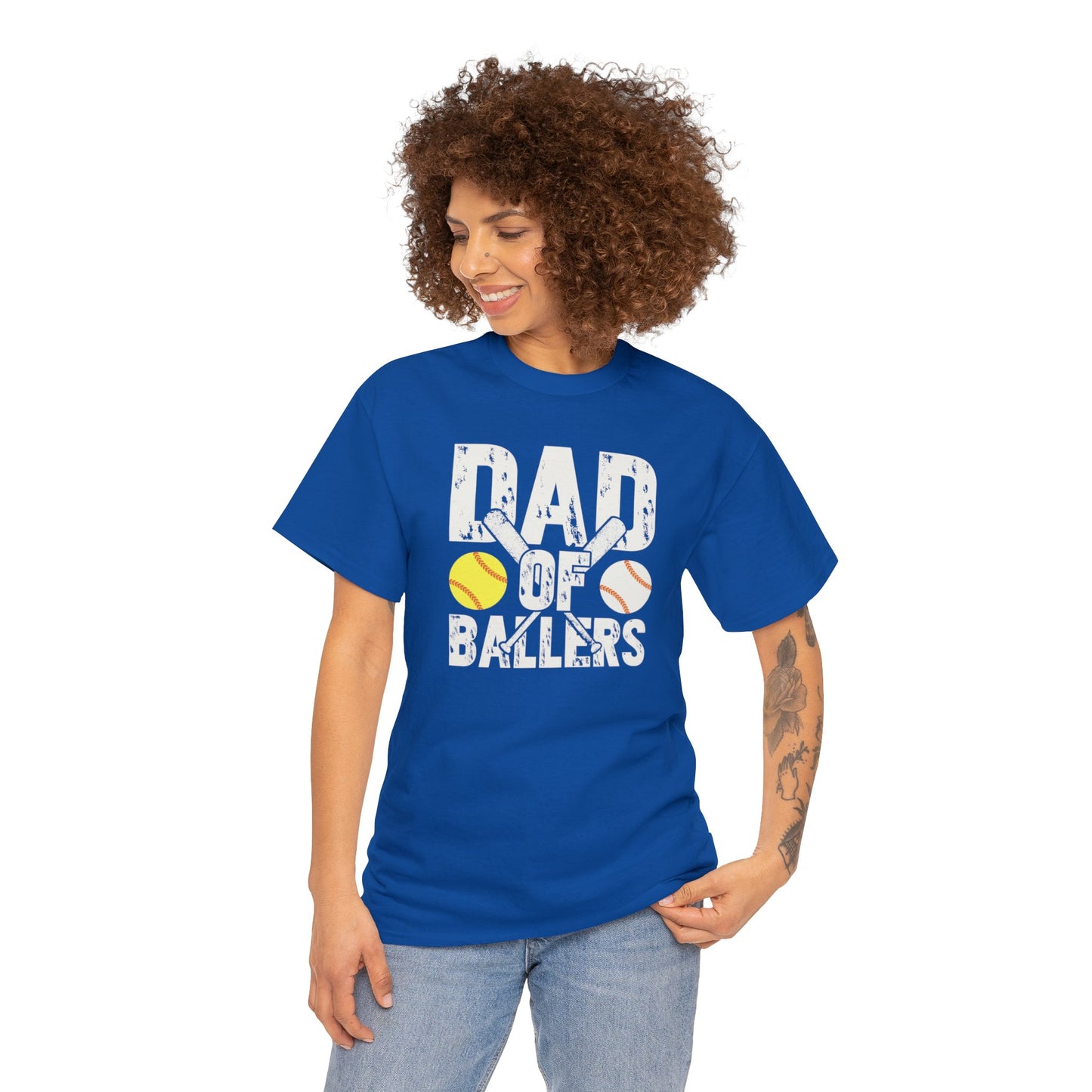 Dad of Ballers baseball shirt Unisex Heavy Cotton Tee
