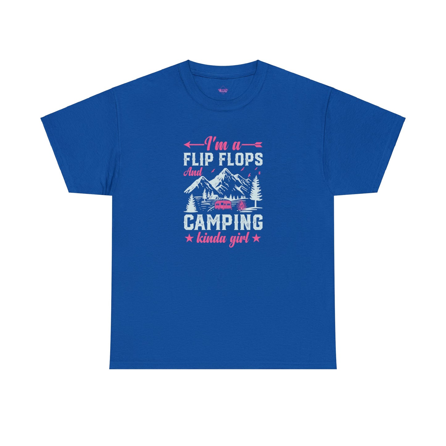 FlipFlops Camping Kinda Girl Unisex Heavy Cotton Tee