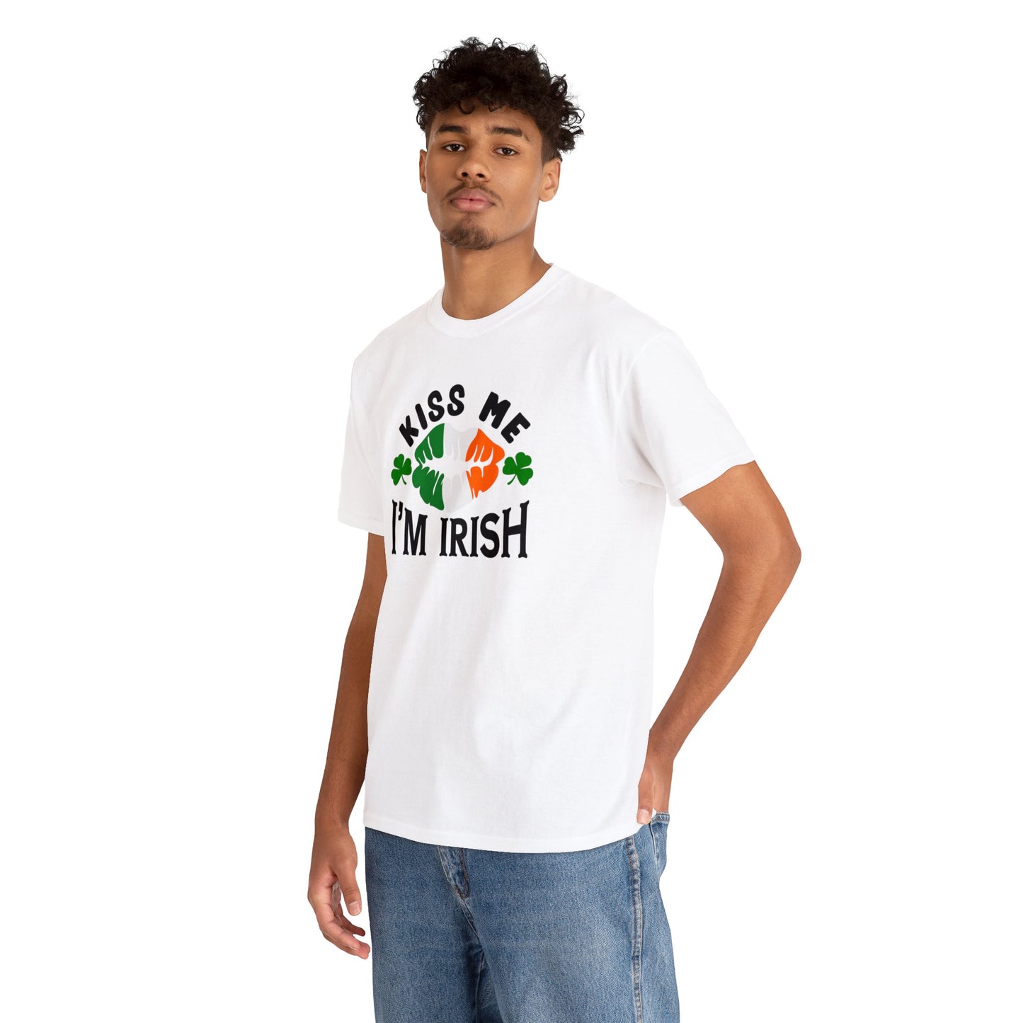 Kiss Me Im Irish St Patricks Day Unisex Heavy Cotton Tee