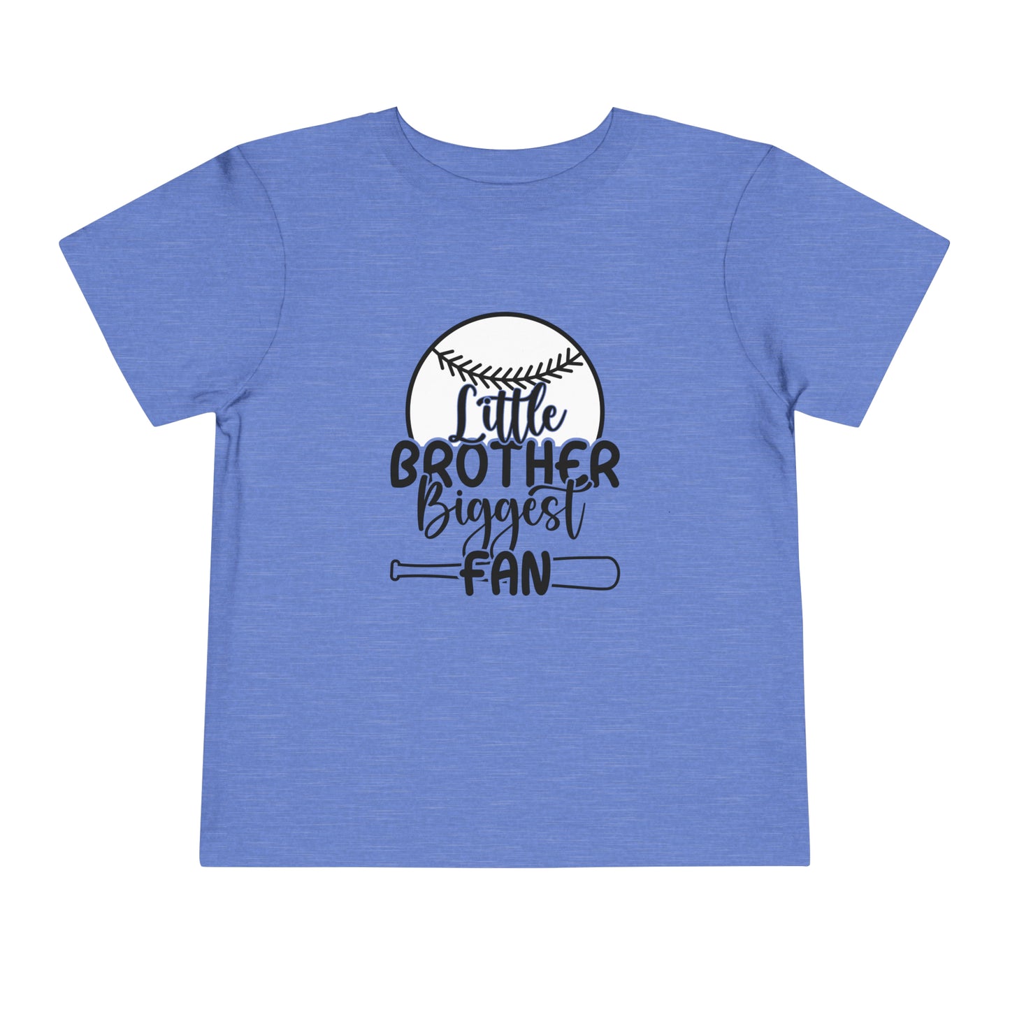 Little Brother Biggest Fan baseball Toddler Short Sleeve Tee