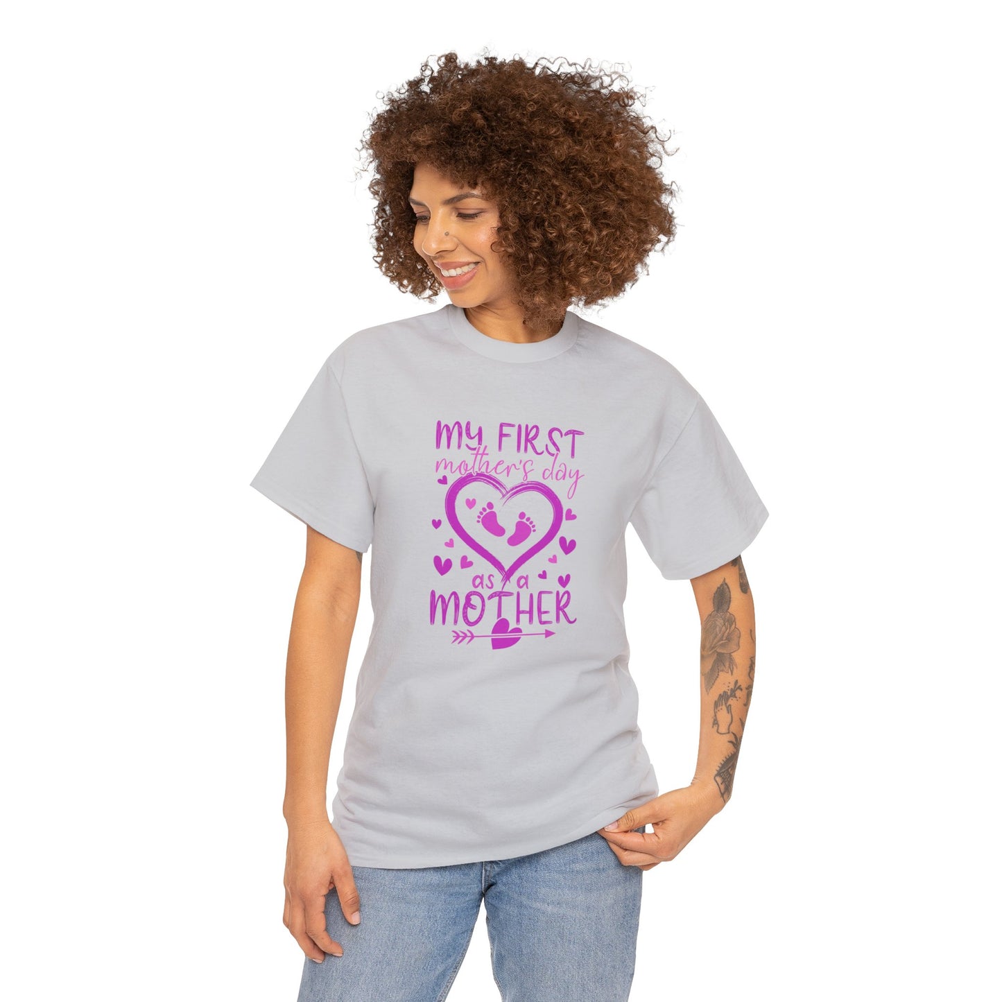 My 1st Mothers Day as a Mom Pink Unisex Heavy Cotton Tee