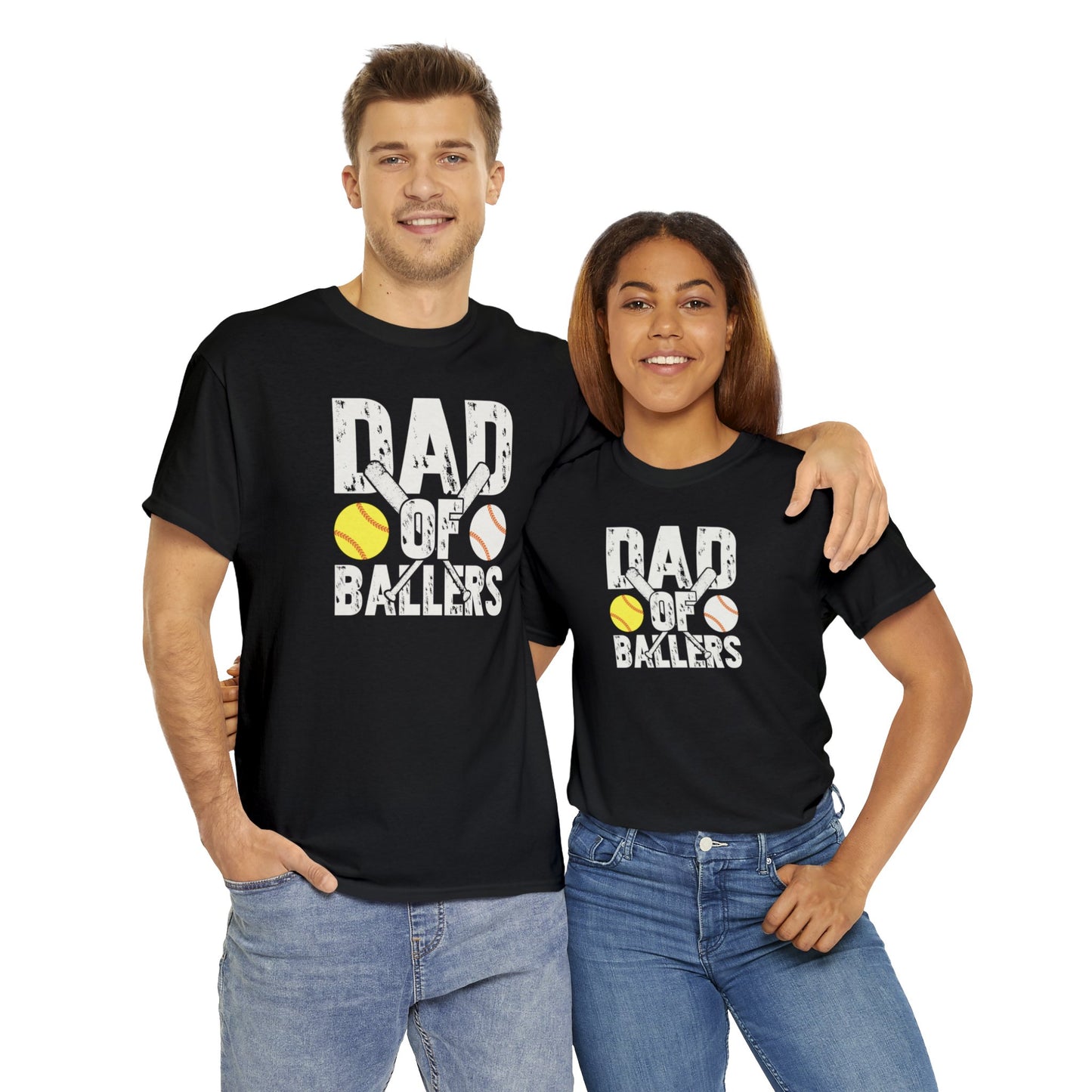 Dad of Ballers baseball shirt Unisex Heavy Cotton Tee