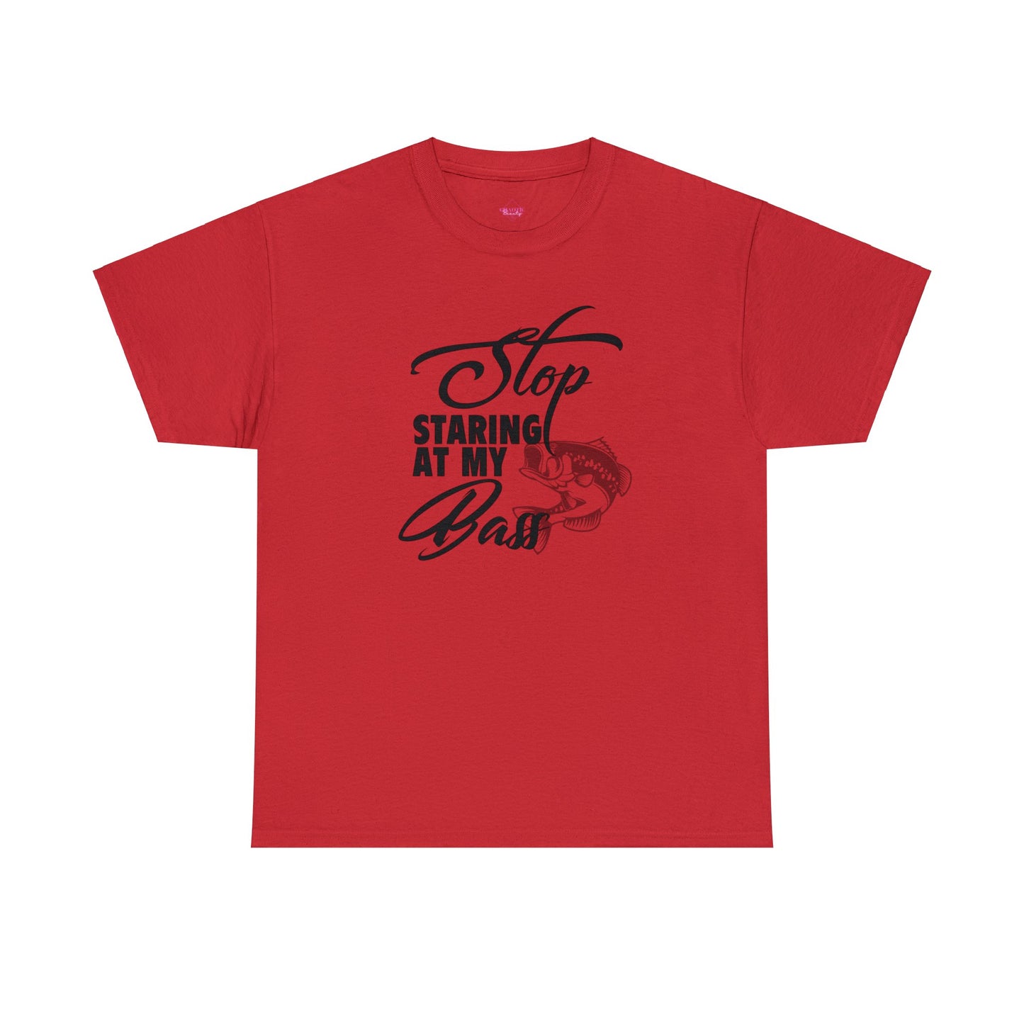 Stop Staring At My Bass Unisex Heavy Cotton Tee