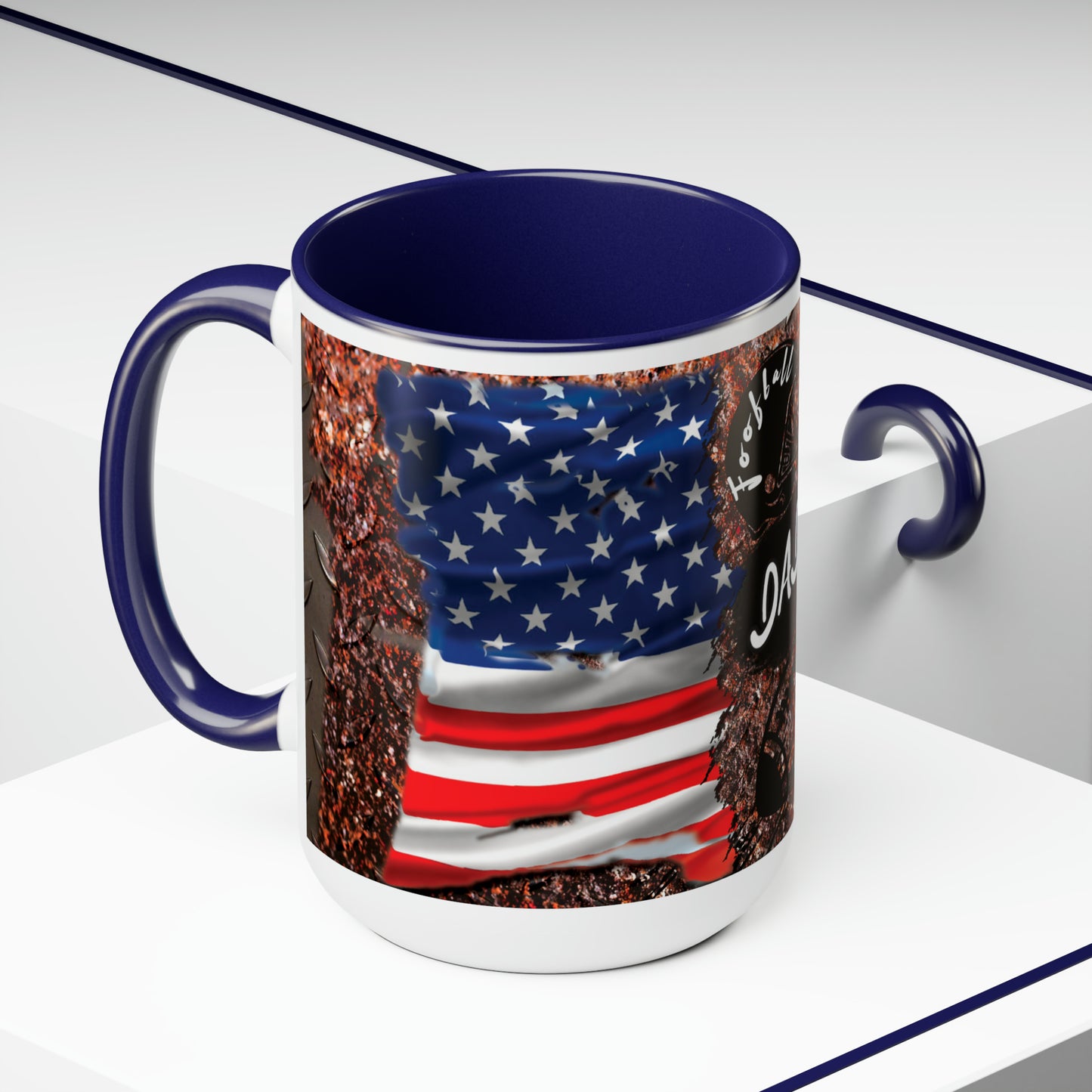 Football Dad Two-Tone Coffee Mugs, 15oz