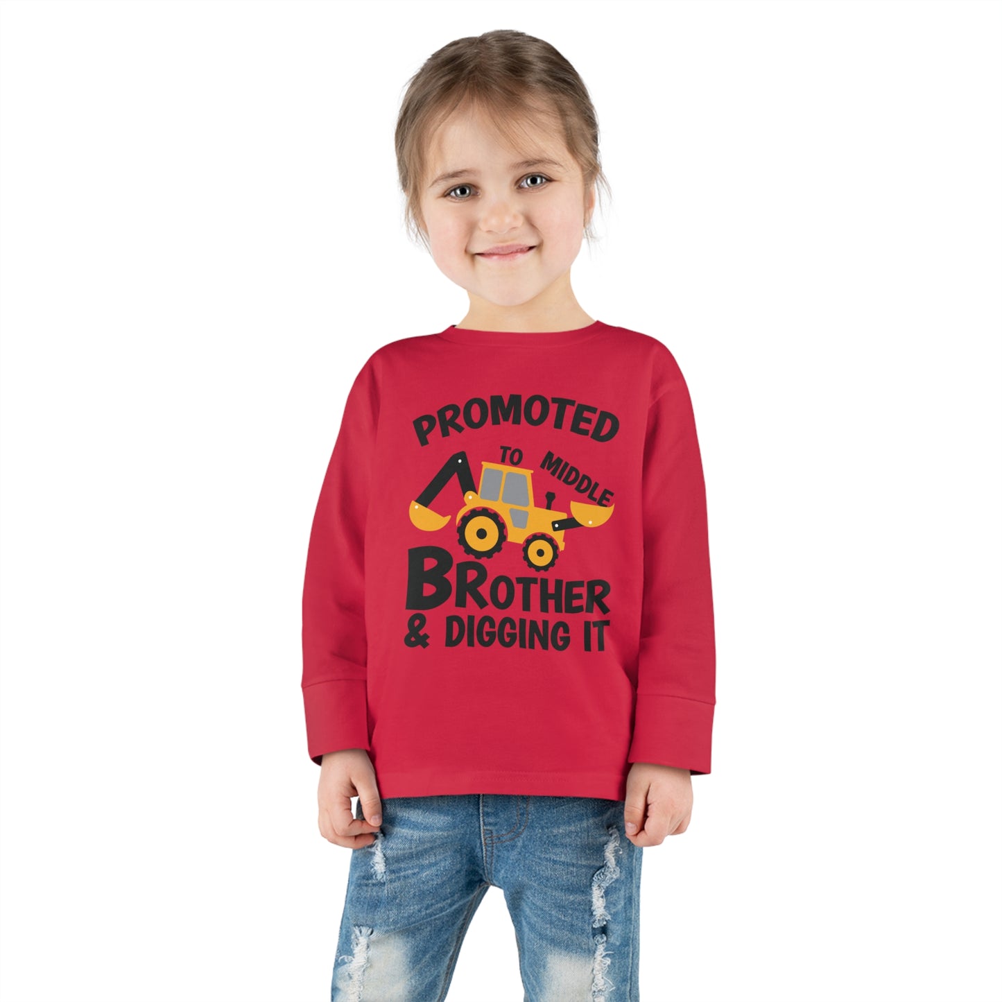 Promoted to Middle Brother and Diggin It Toddler Long Sleeve Tee