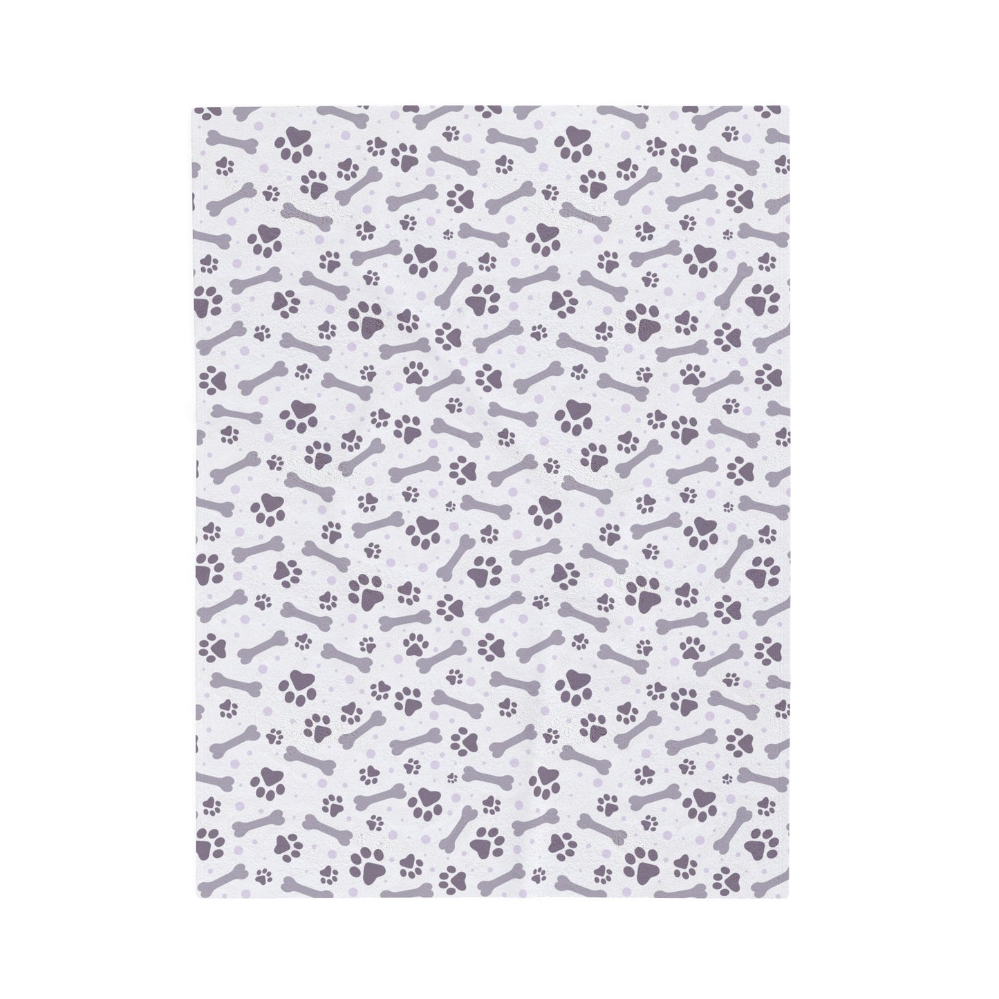 Paw and Bones Print Velveteen Plush Blanket