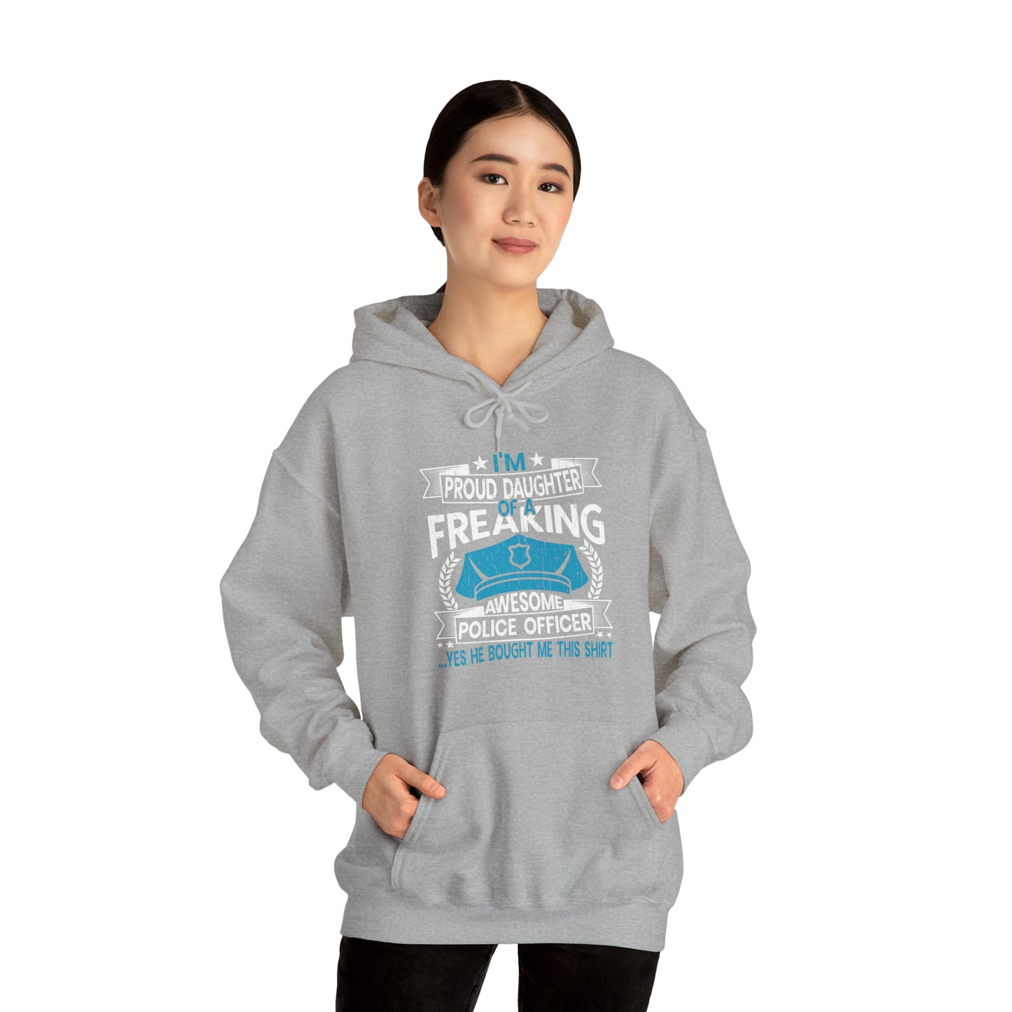 Proud Daughter of Freakin Awesome Police Officer Unisex Heavy Blend™ Hooded Sweatshirt