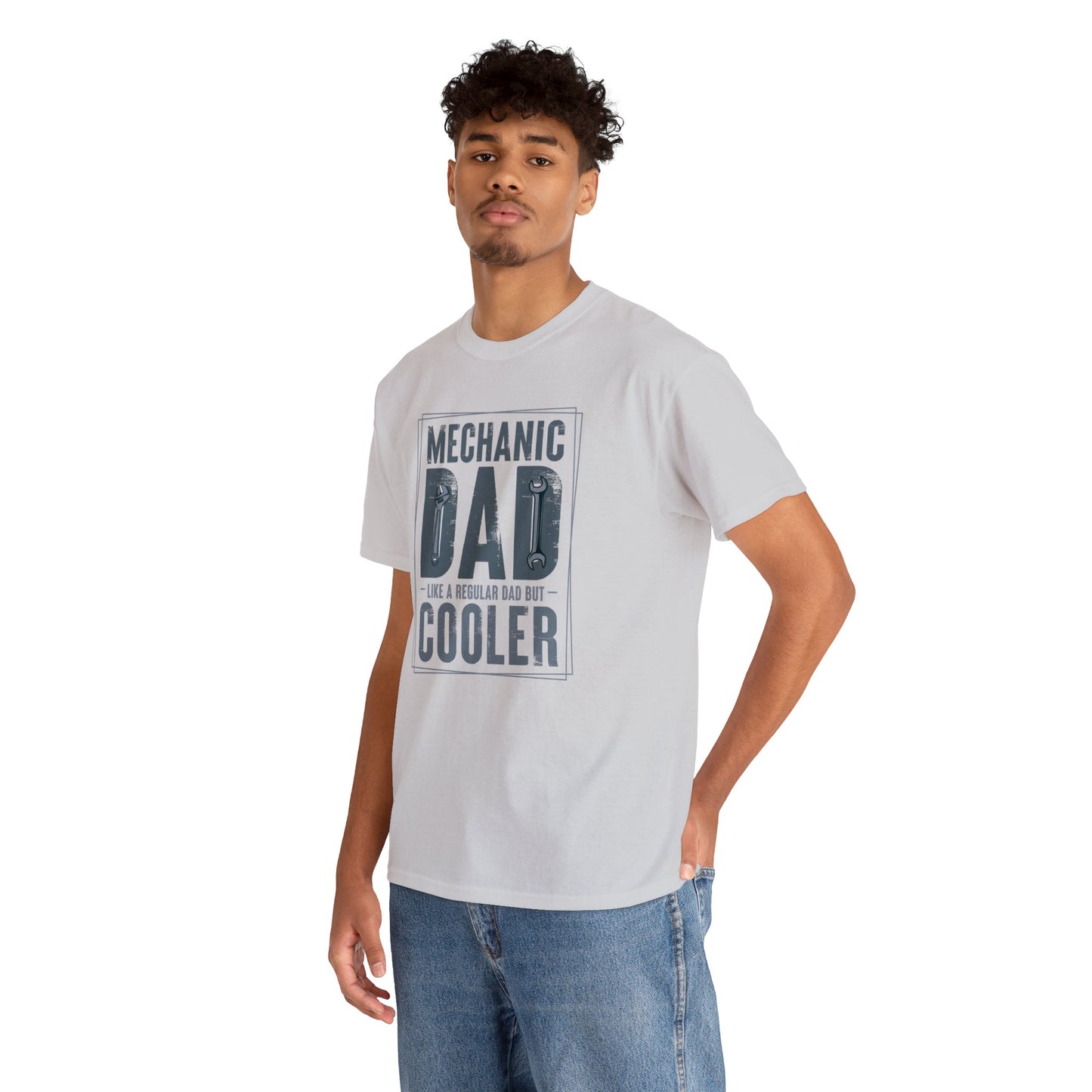 Mechanic Dad Like a Regular Dad But Cooler Unisex Heavy Cotton Tee