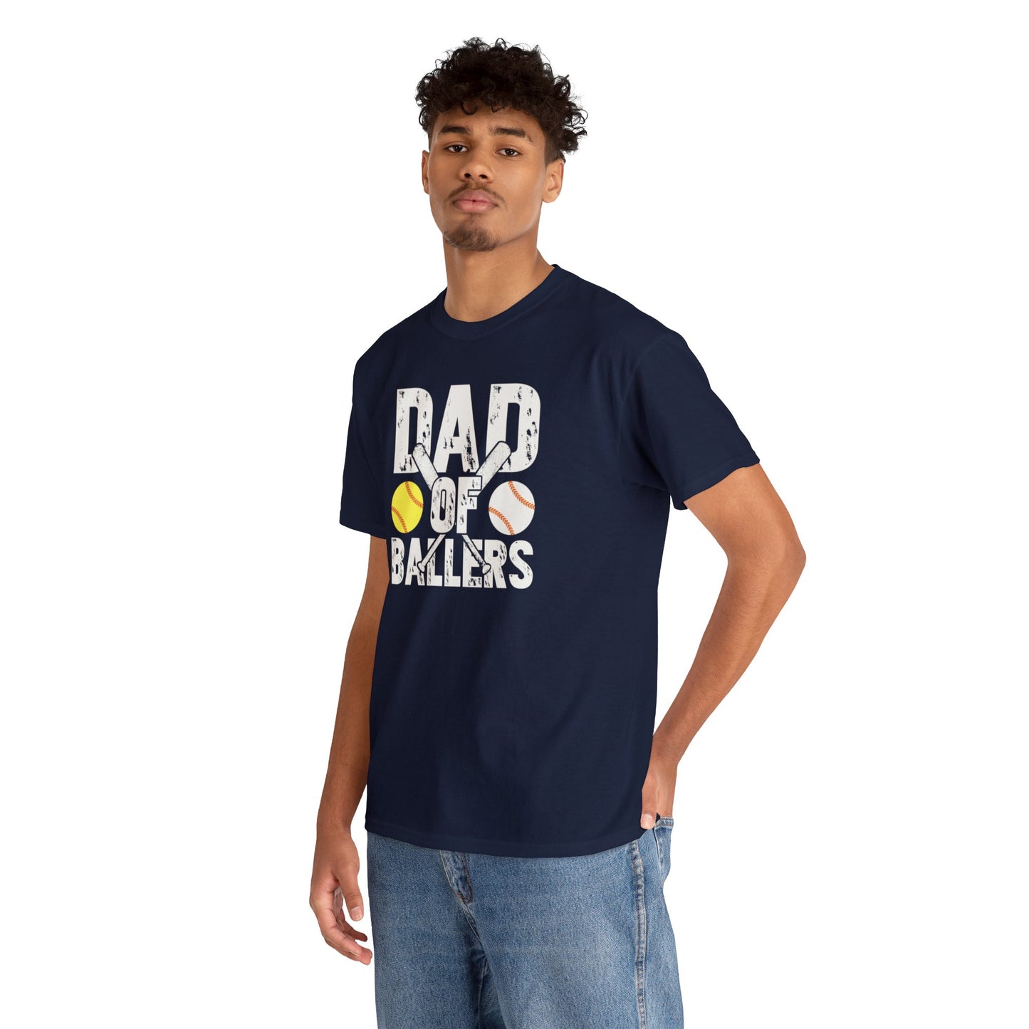 Dad of Ballers baseball shirt Unisex Heavy Cotton Tee