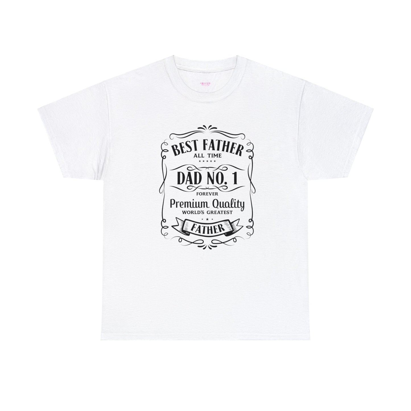 Best Father NO.1 whiskey label design Unisex Heavy Cotton Tee