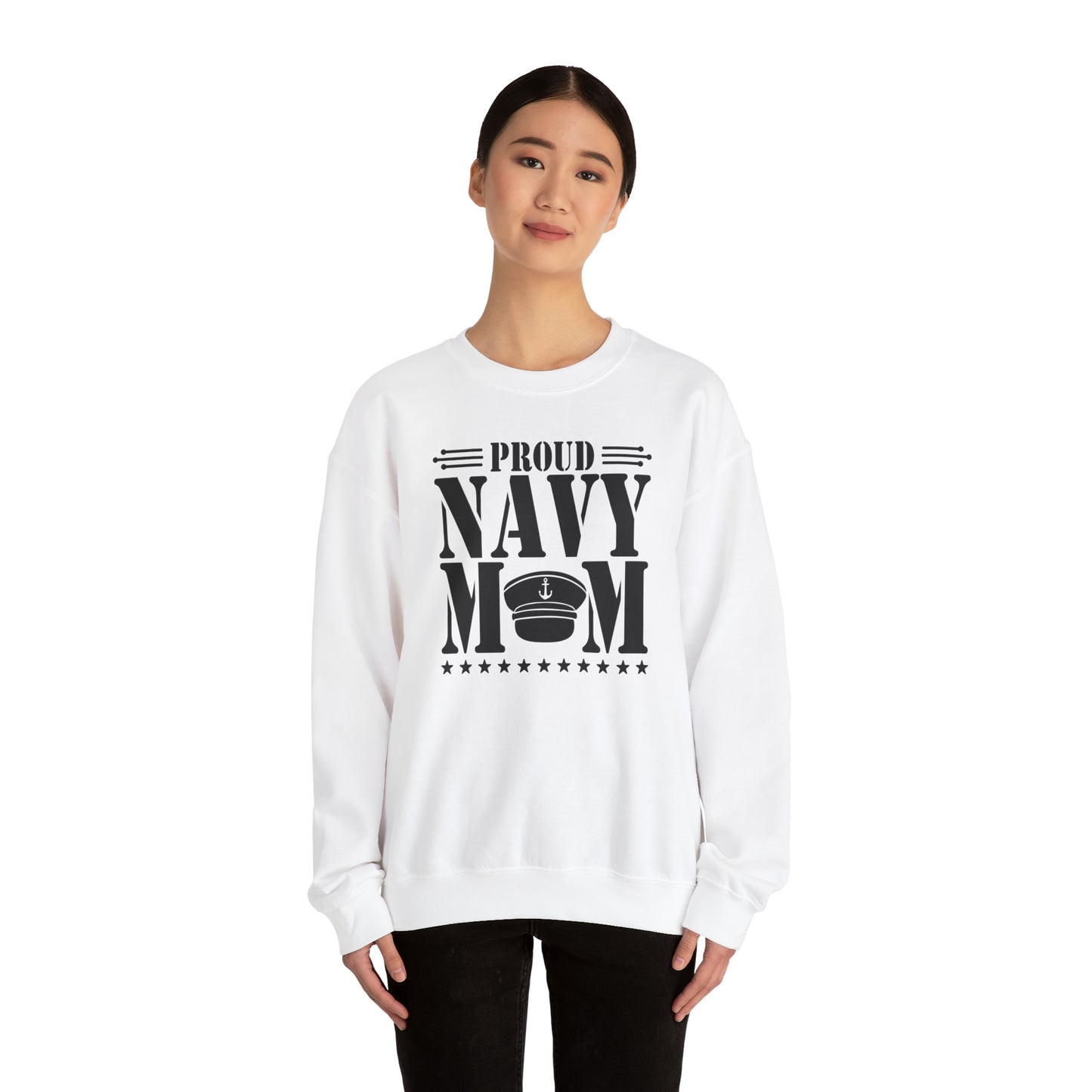 Proud Navy MOM Unisex Heavy Blend™ Crewneck Sweatshirt