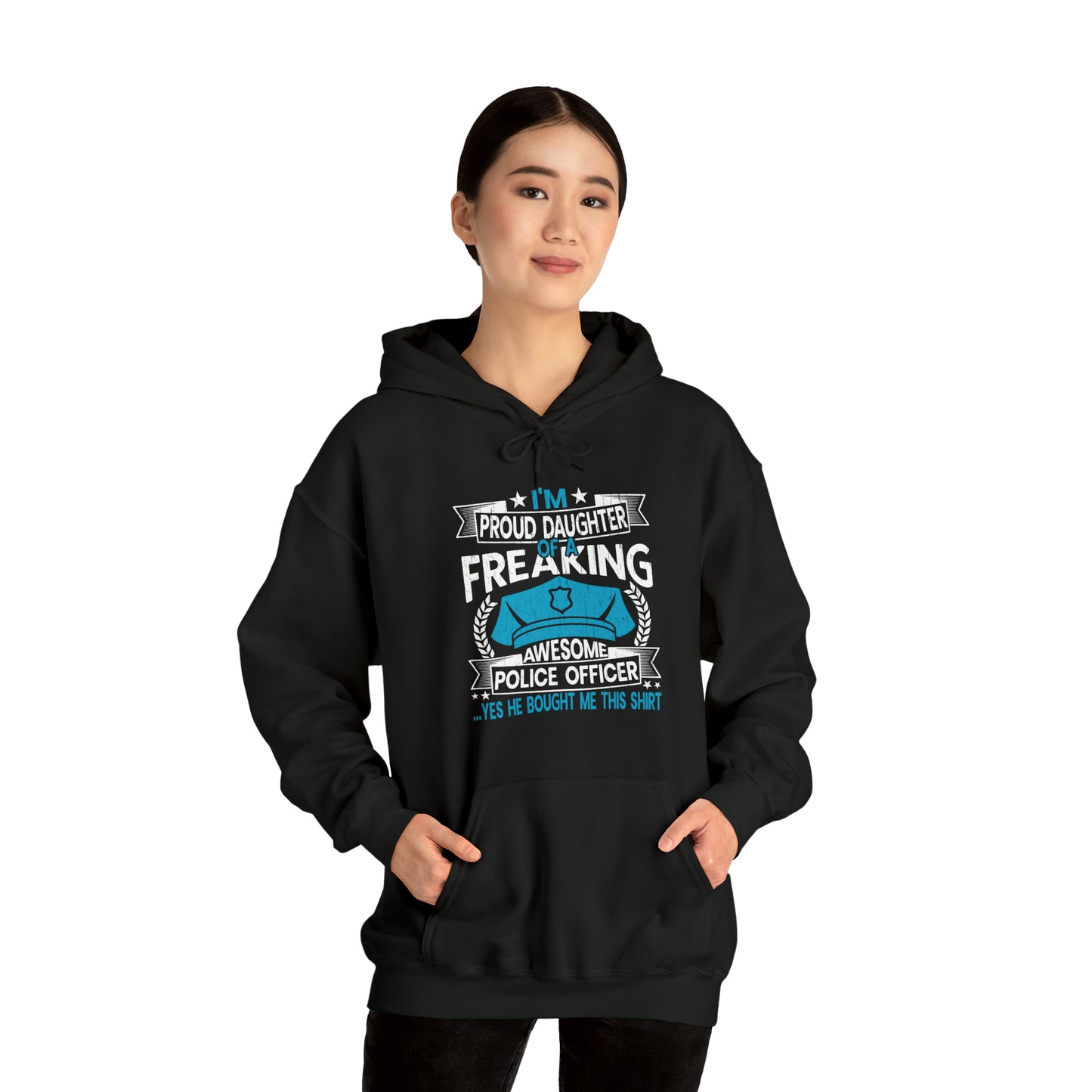 Proud Daughter of Freakin Awesome Police Officer Unisex Heavy Blend™ Hooded Sweatshirt