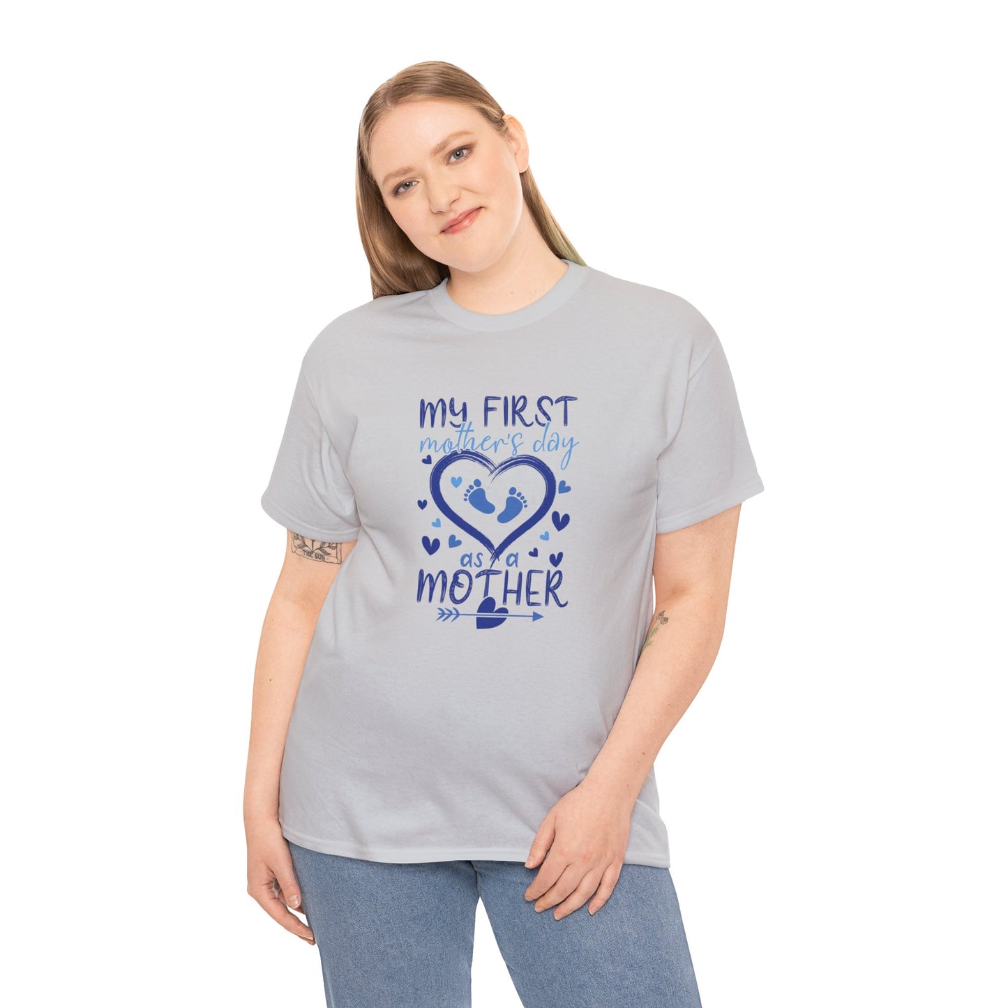 My 1st Mothers Day as a Mom Blue Unisex Heavy Cotton Tee