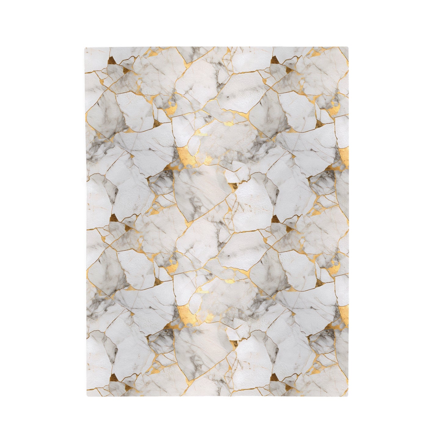 White & Gold Marble Velveteen Plush Blanket