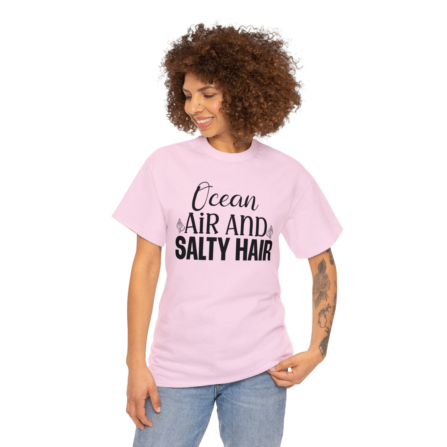 Ocean Air and Salty Hair Unisex Heavy Cotton Tee