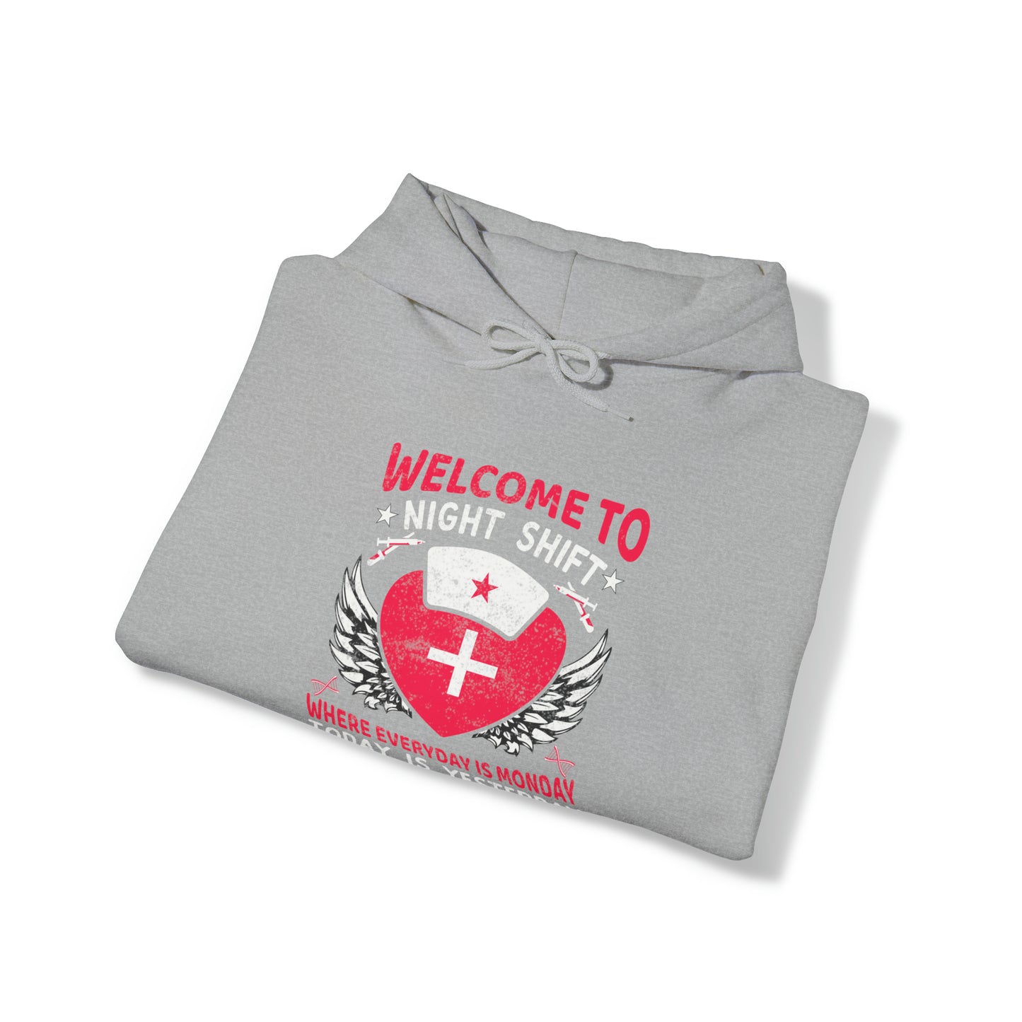 Welcome to the Nightshift Nurse Unisex Heavy Blend™ Hooded Sweatshirt