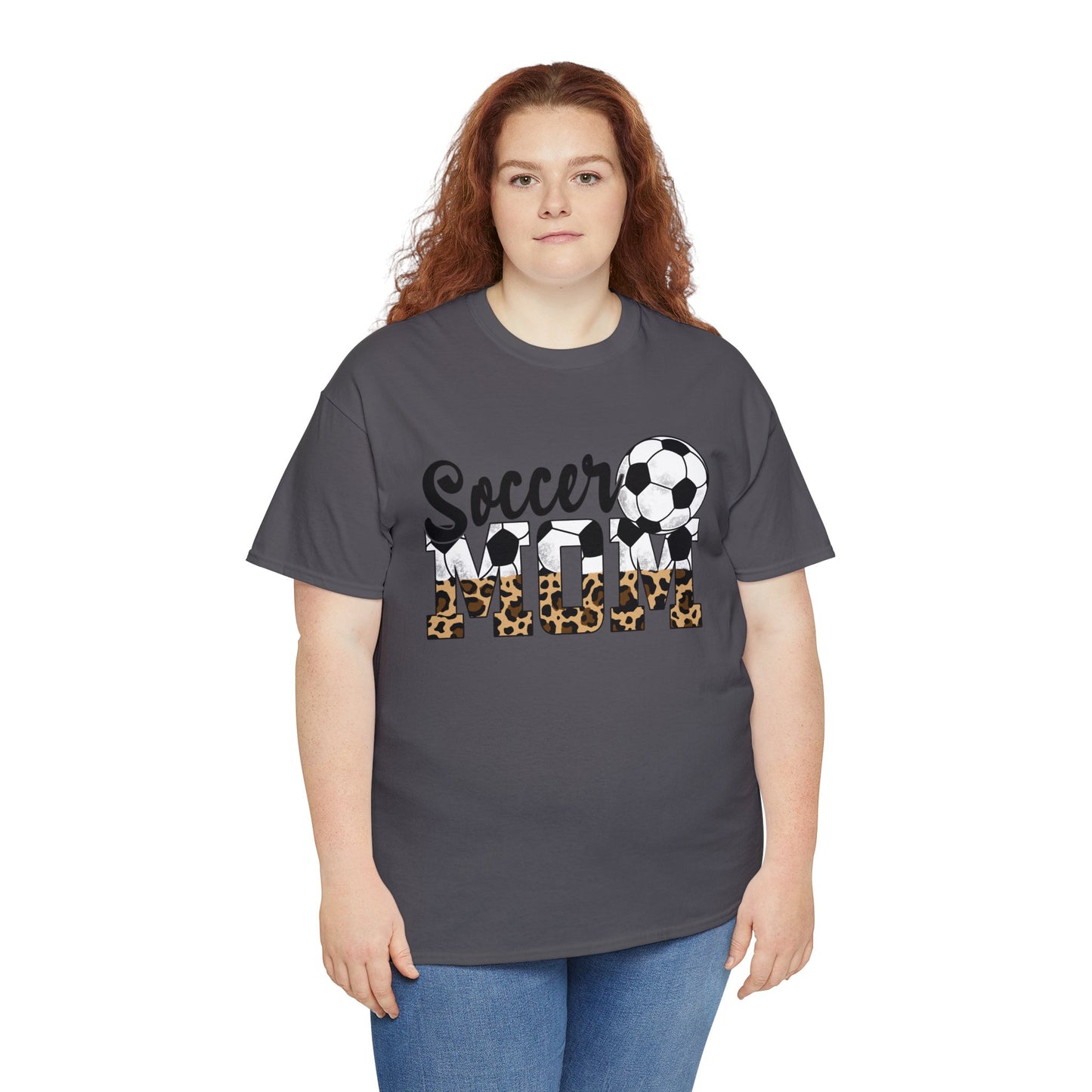 Soccer MOM Leopard print Unisex Heavy Cotton Tee