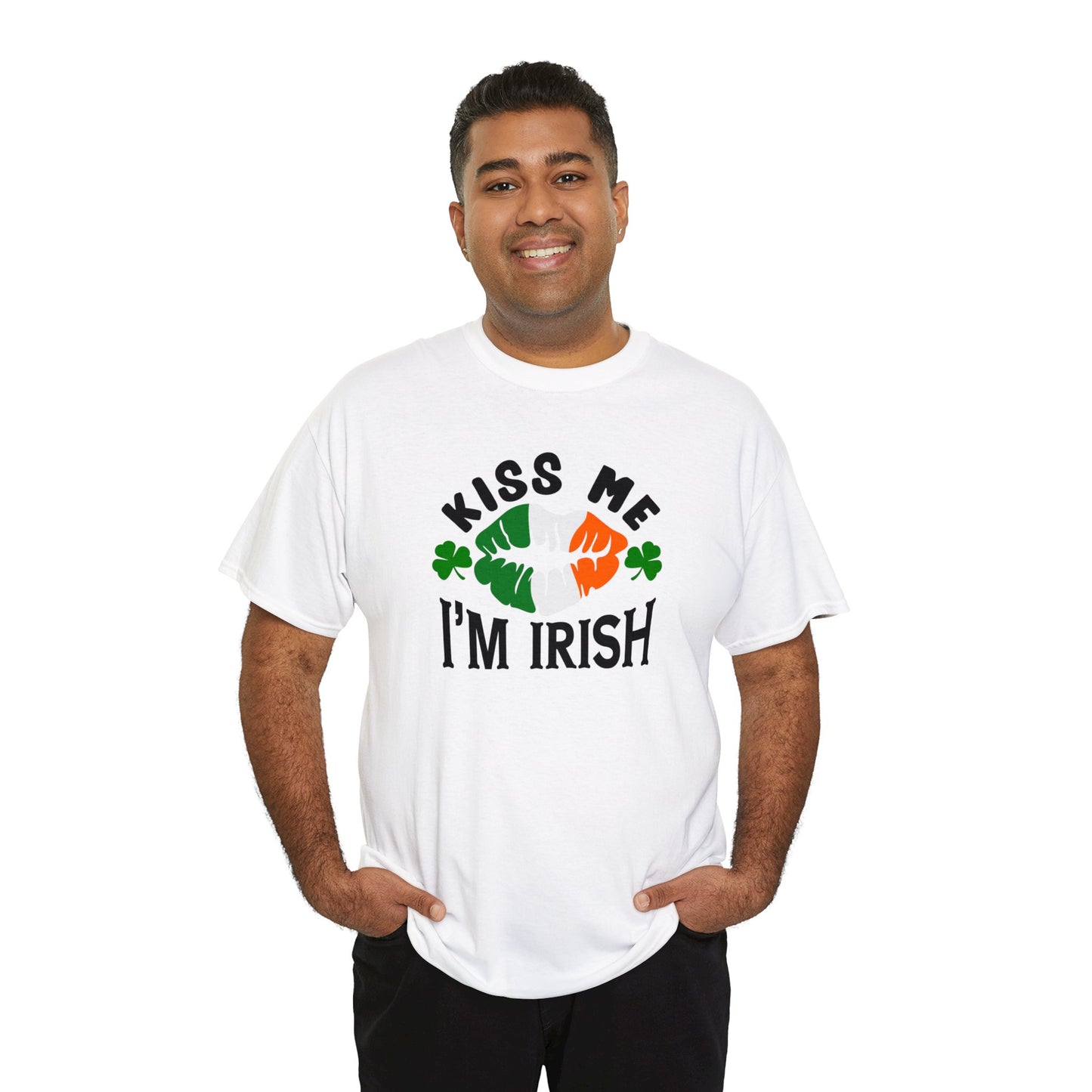 Kiss Me Im Irish St Patricks Day Unisex Heavy Cotton Tee