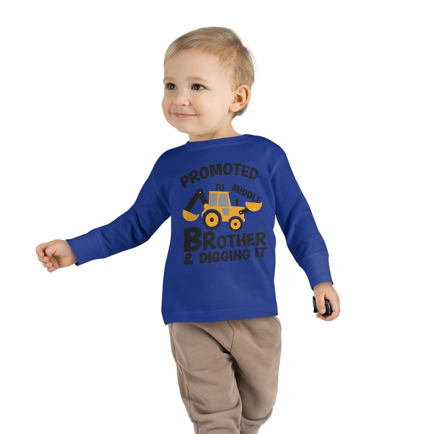 Promoted to Middle Brother and Diggin It Toddler Long Sleeve Tee