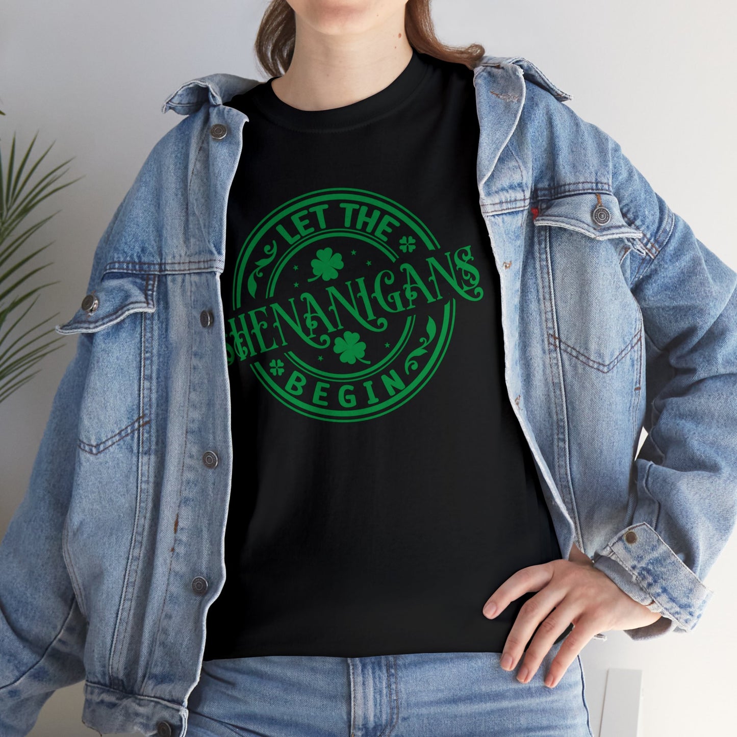 Let the Shenanigans Begin St Patricks Day Unisex Heavy Cotton Tee