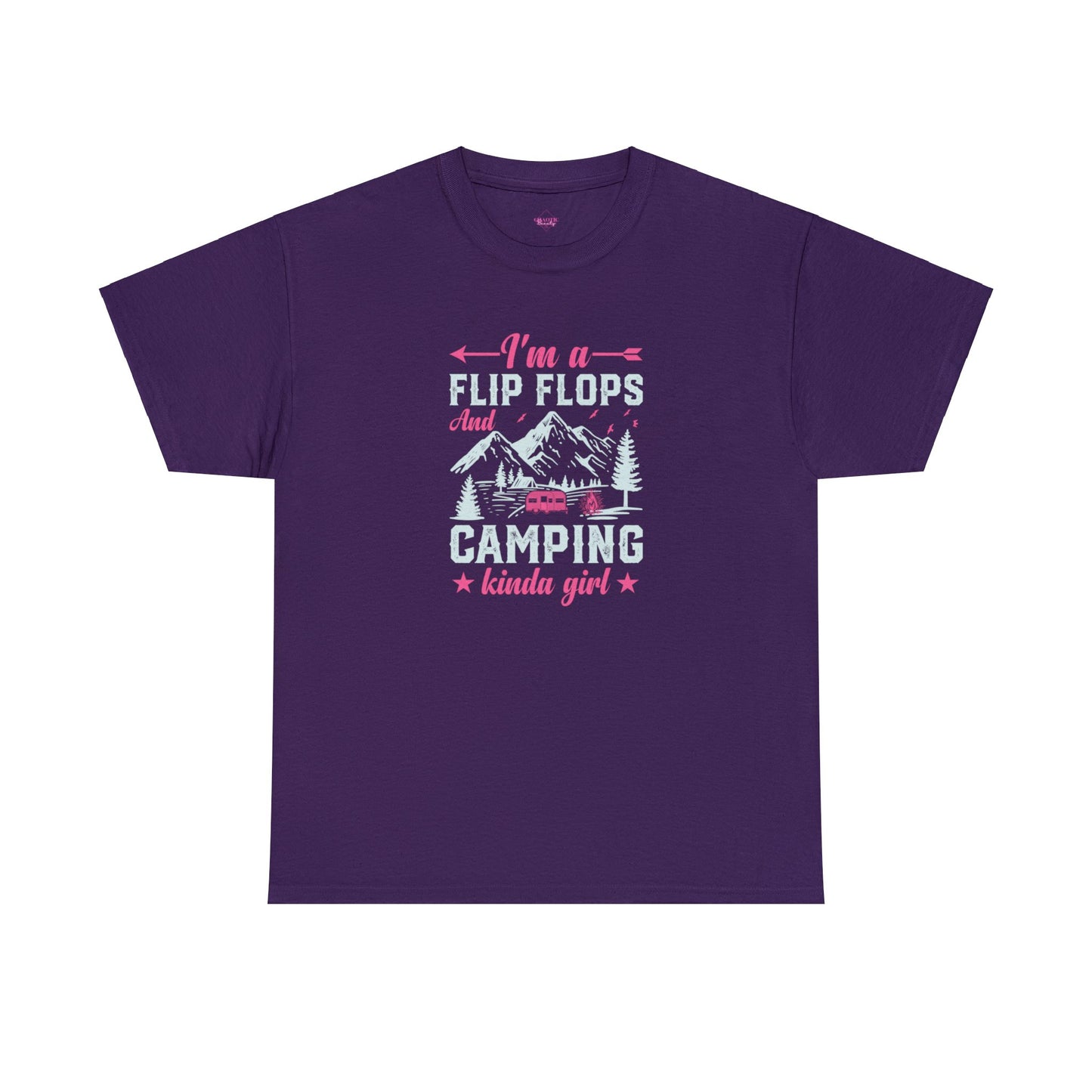 FlipFlops Camping Kinda Girl Unisex Heavy Cotton Tee
