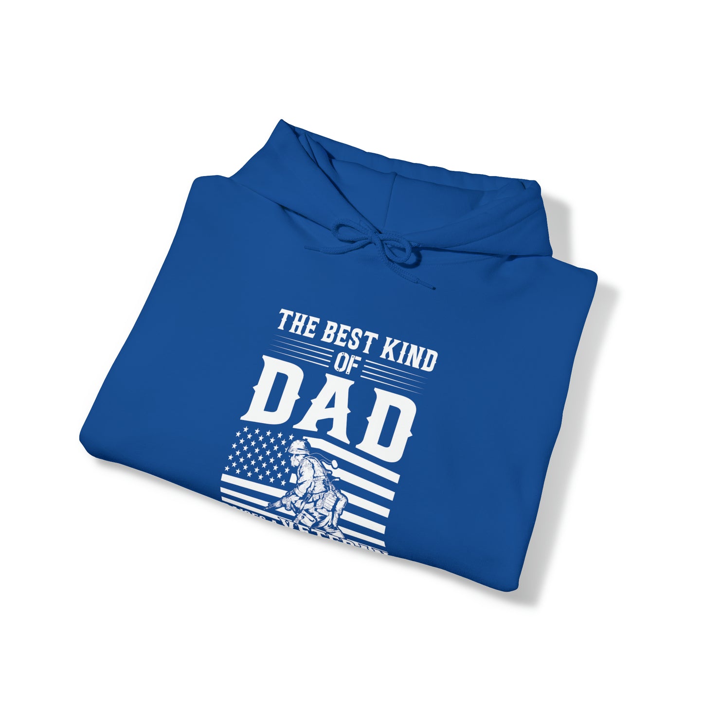 Best Kind of Dad Raises a Veteran Unisex Heavy Blend™ Hooded Sweatshirt