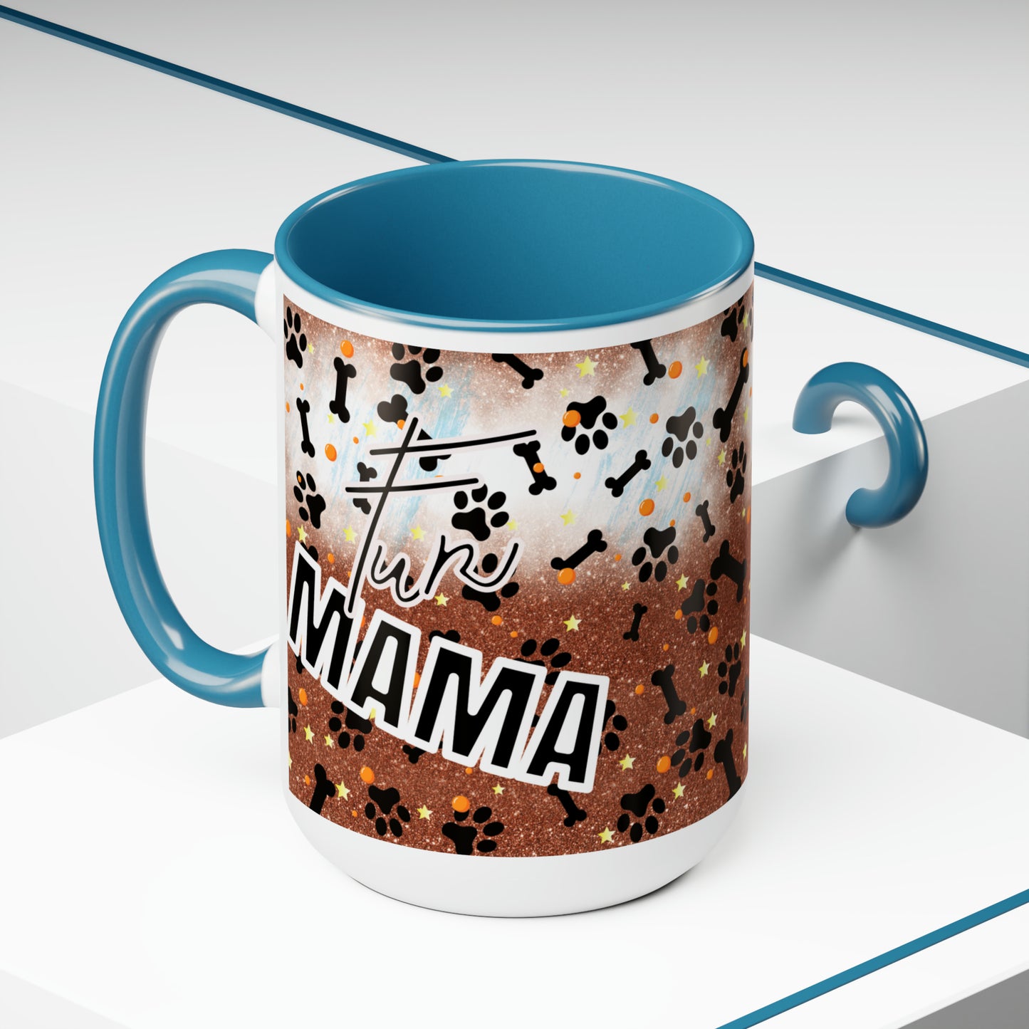 Fur Mama Two-Tone Coffee Mugs, 15oz