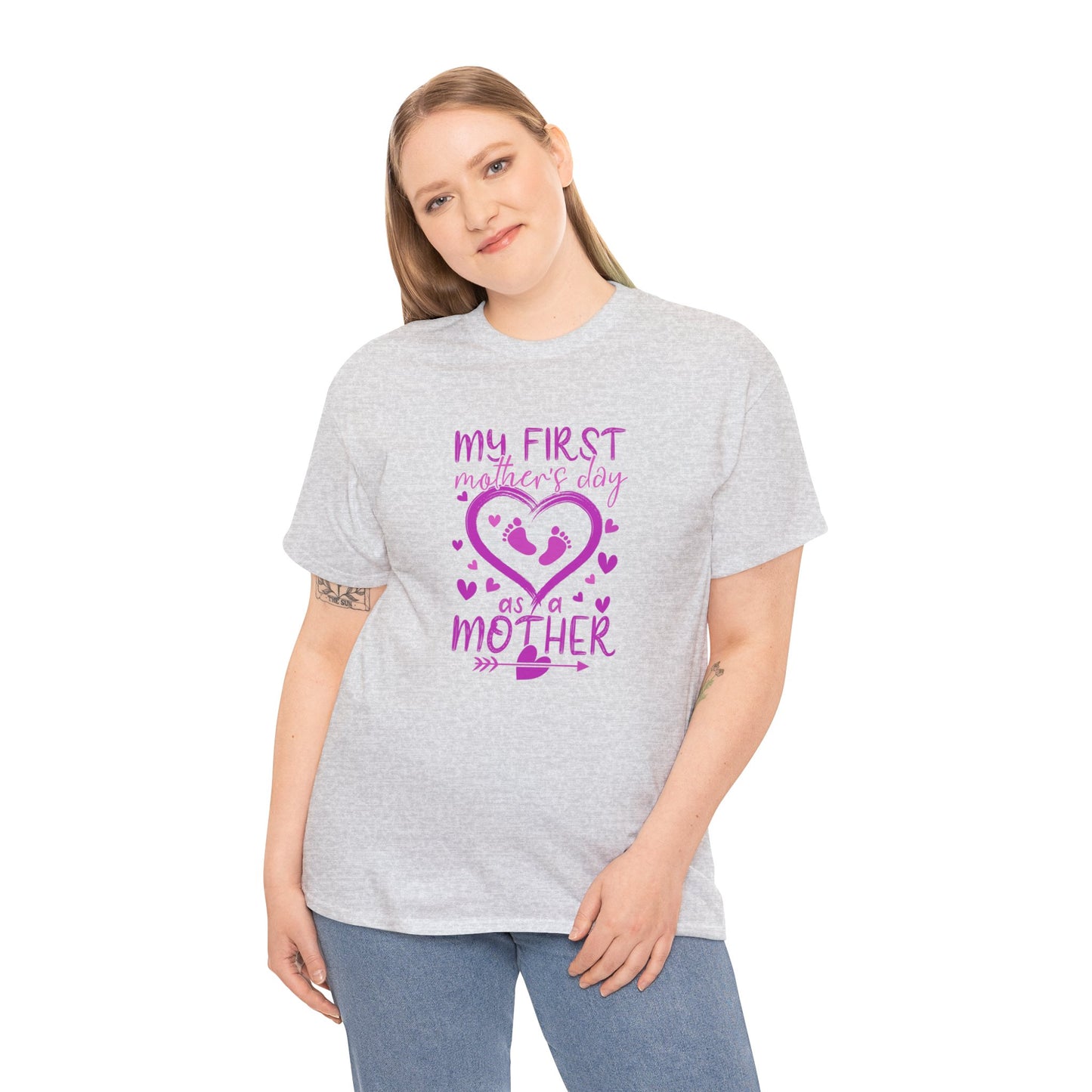 My 1st Mothers Day as a Mom Pink Unisex Heavy Cotton Tee