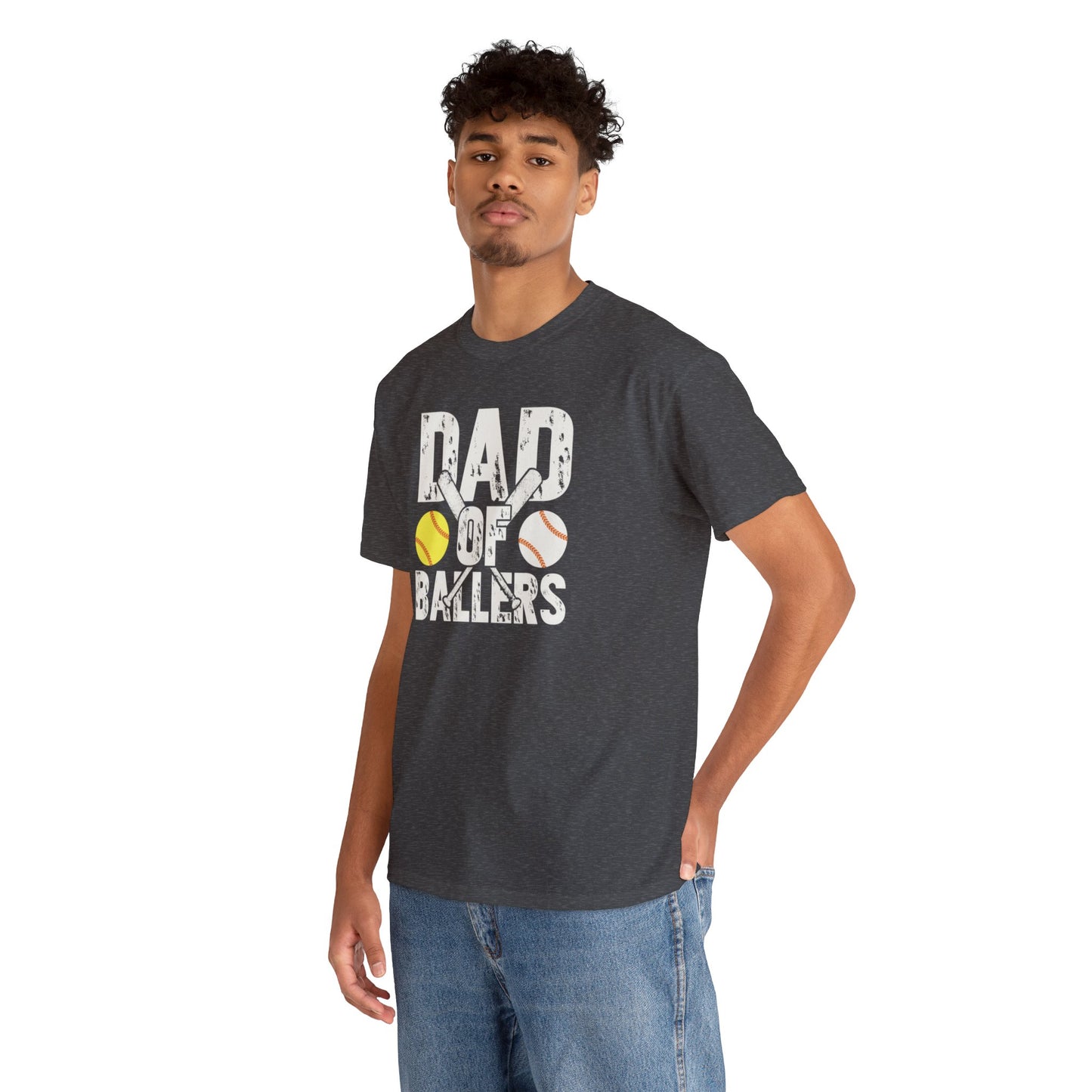 Dad of Ballers baseball shirt Unisex Heavy Cotton Tee