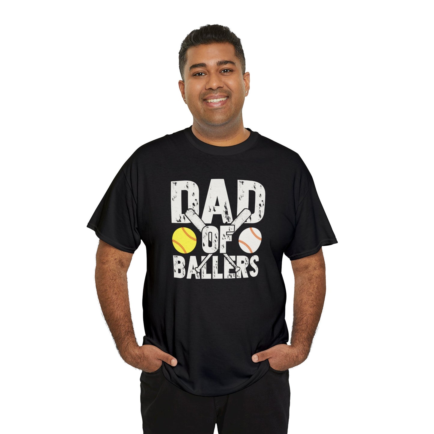 Dad of Ballers baseball shirt Unisex Heavy Cotton Tee
